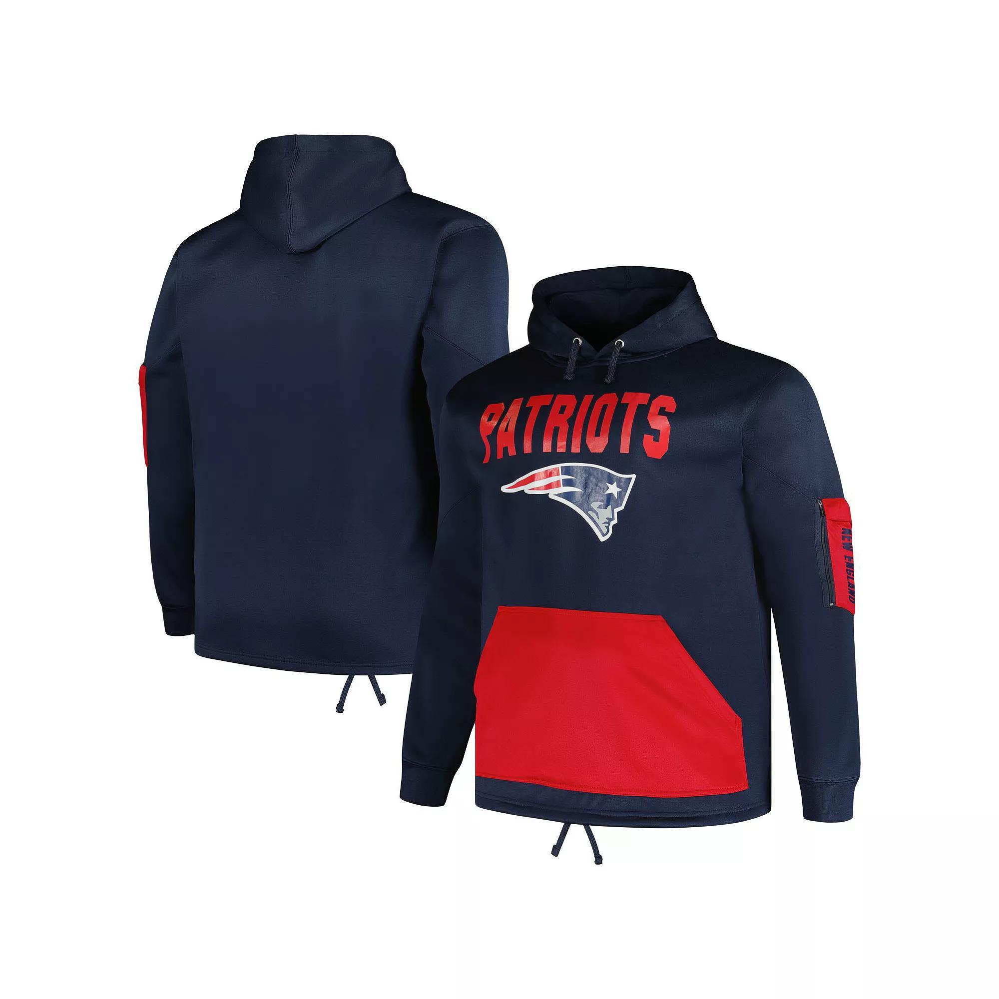 Men's Fanatics Branded  Navy New England Patriots Big & Tall Pullover Hoodie, Size: 4XLT, Blue Product Image