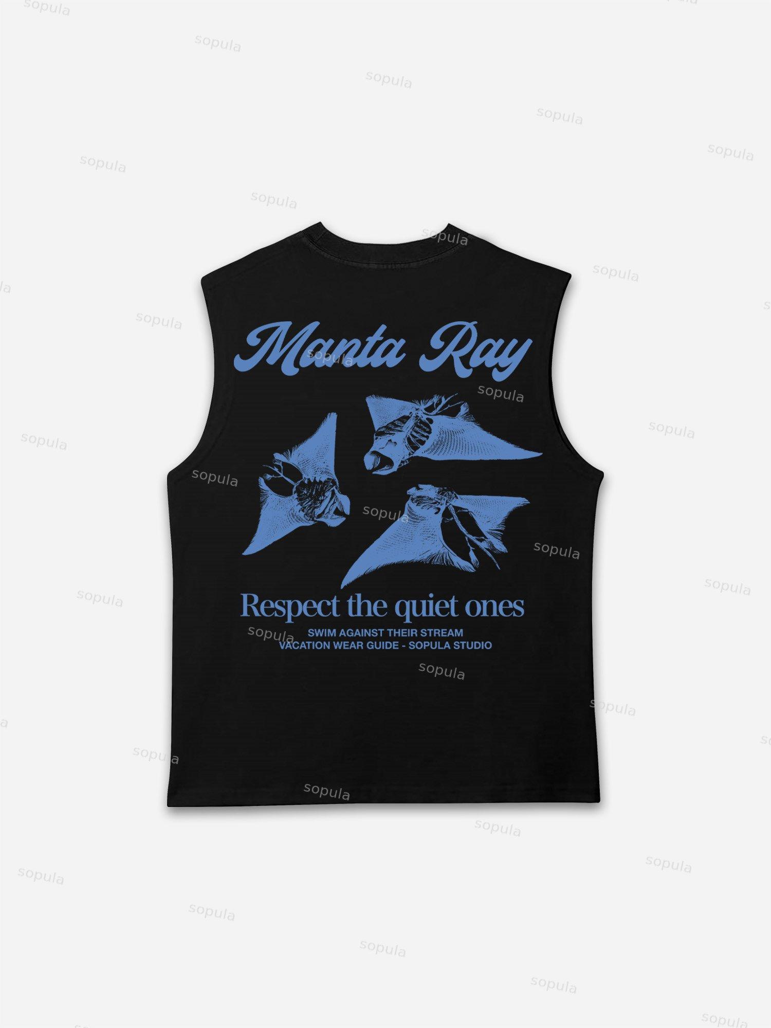 Sea Animals - Manta Ray Vacation Wear Guide Graphic Tank Top Product Image