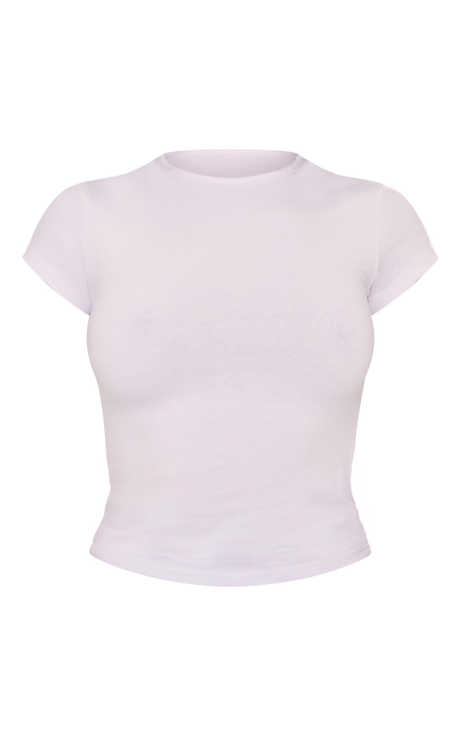 White Modal Cotton Longline Fitted T Shirt Product Image