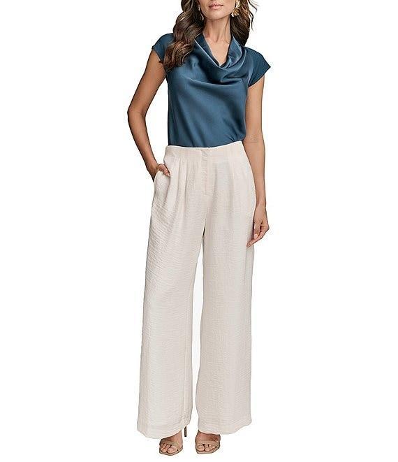Donna Karan Ripple Pleat Front Wide Leg Pants Product Image