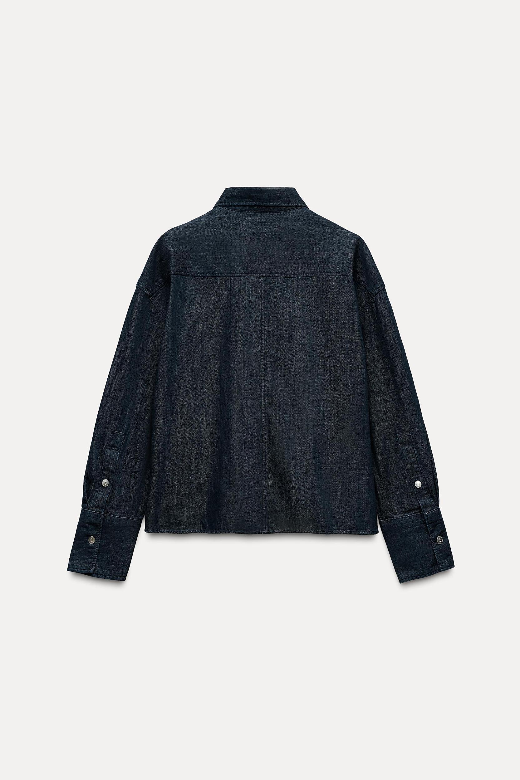 TRF DENIM SHIRT WITH POCKETS Product Image