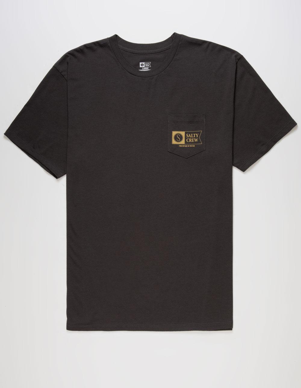 SALTY CREW Alpha Flag Mens Pocket Tee - CHARCOAL Product Image