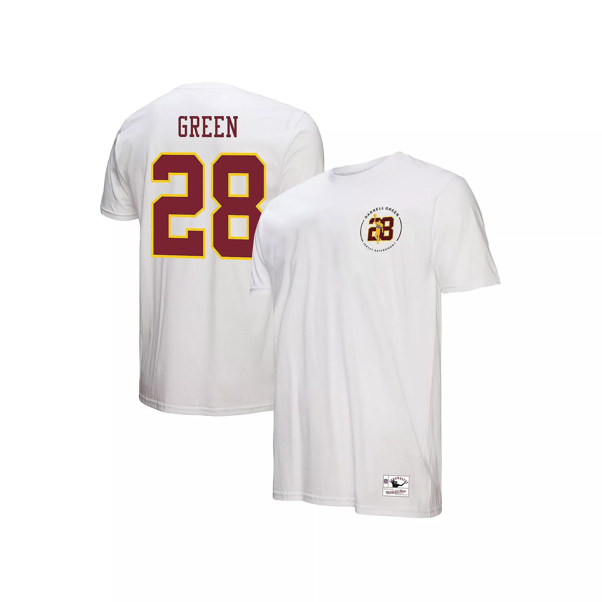 Men's Mitchell & Ness Darrell Green White Washington Commanders  Retired Player Name & Number T-Shirt, Size: Small, Wft White Product Image