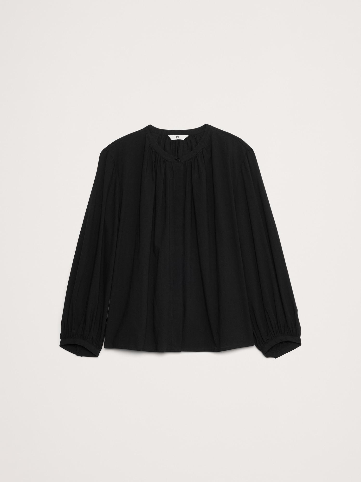 Cotton Voile Shirred Blouse Product Image