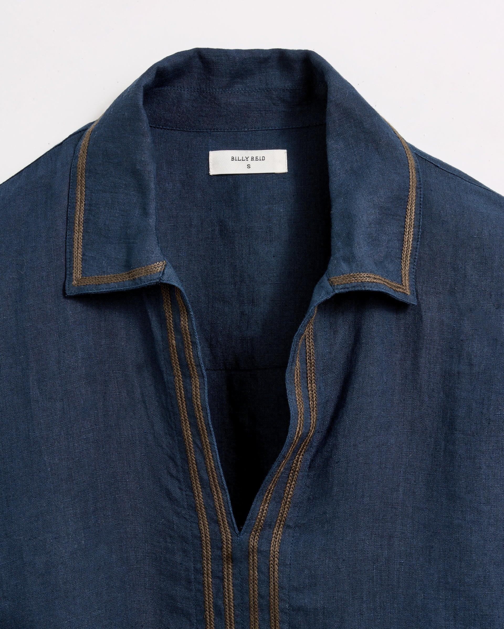 Linen Chainstitch Tunic Dress -  Product Image