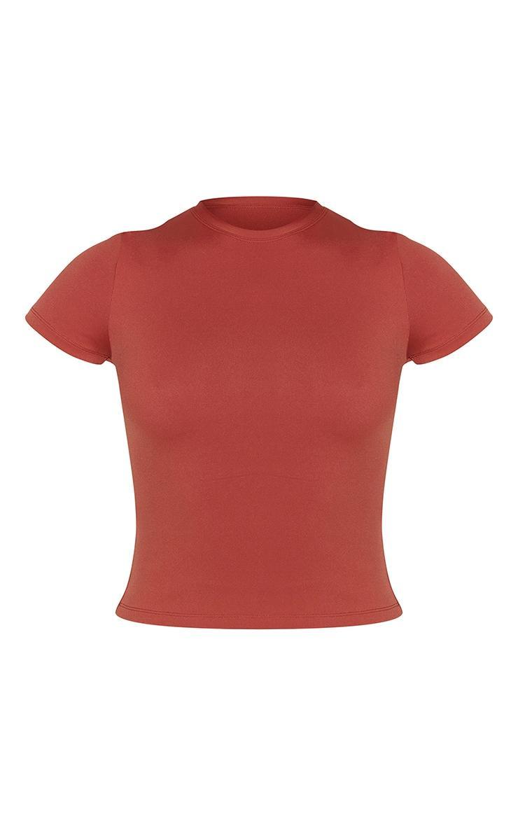 Petite Paprika Sculpt Longline Gym Top Short Sleeve Product Image
