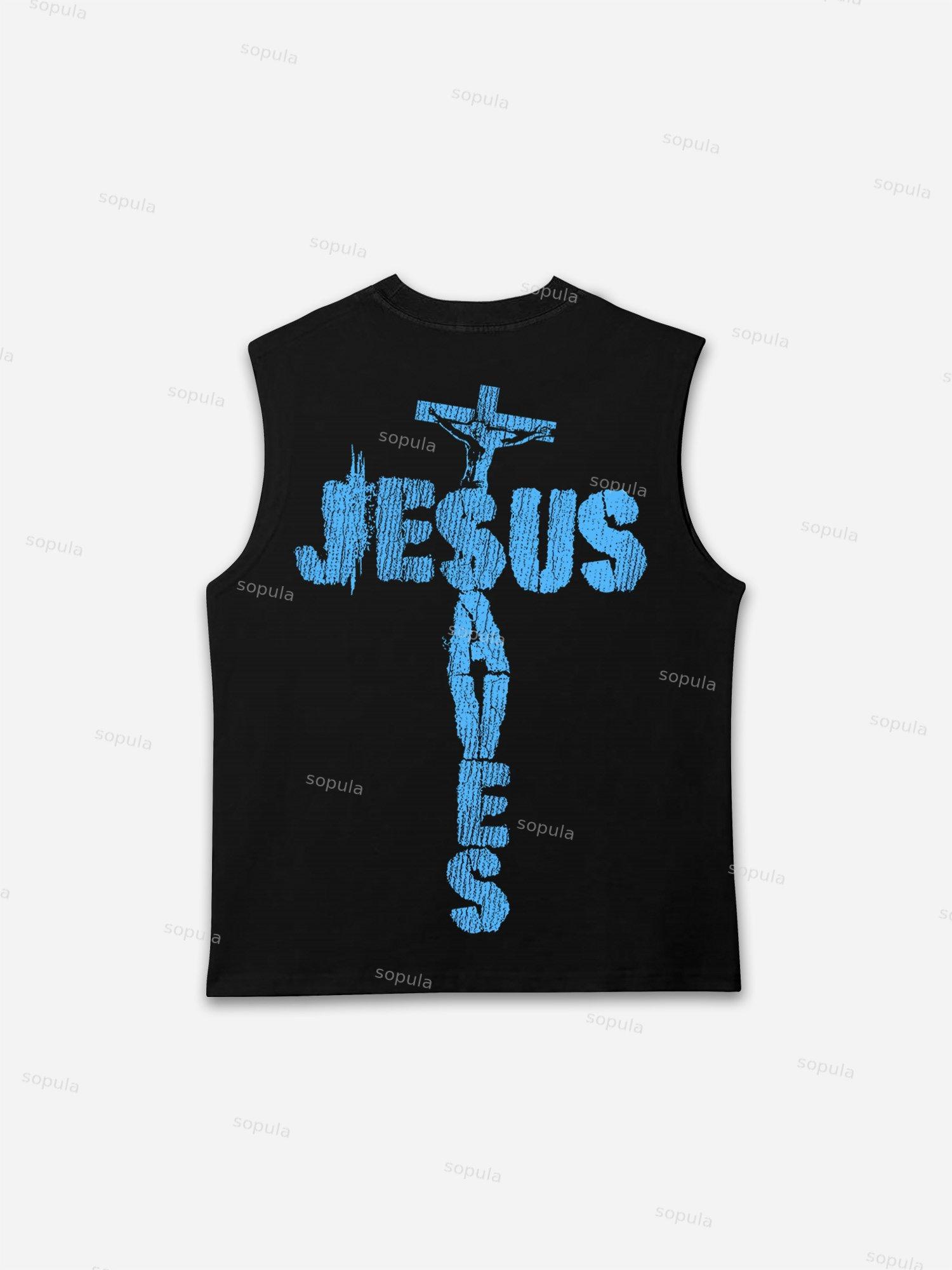 Jesus Saves Print Tank Top Product Image