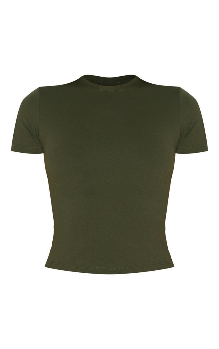 Khaki Ultimate Sculpt Longline Short Sleeve Gym Top Product Image