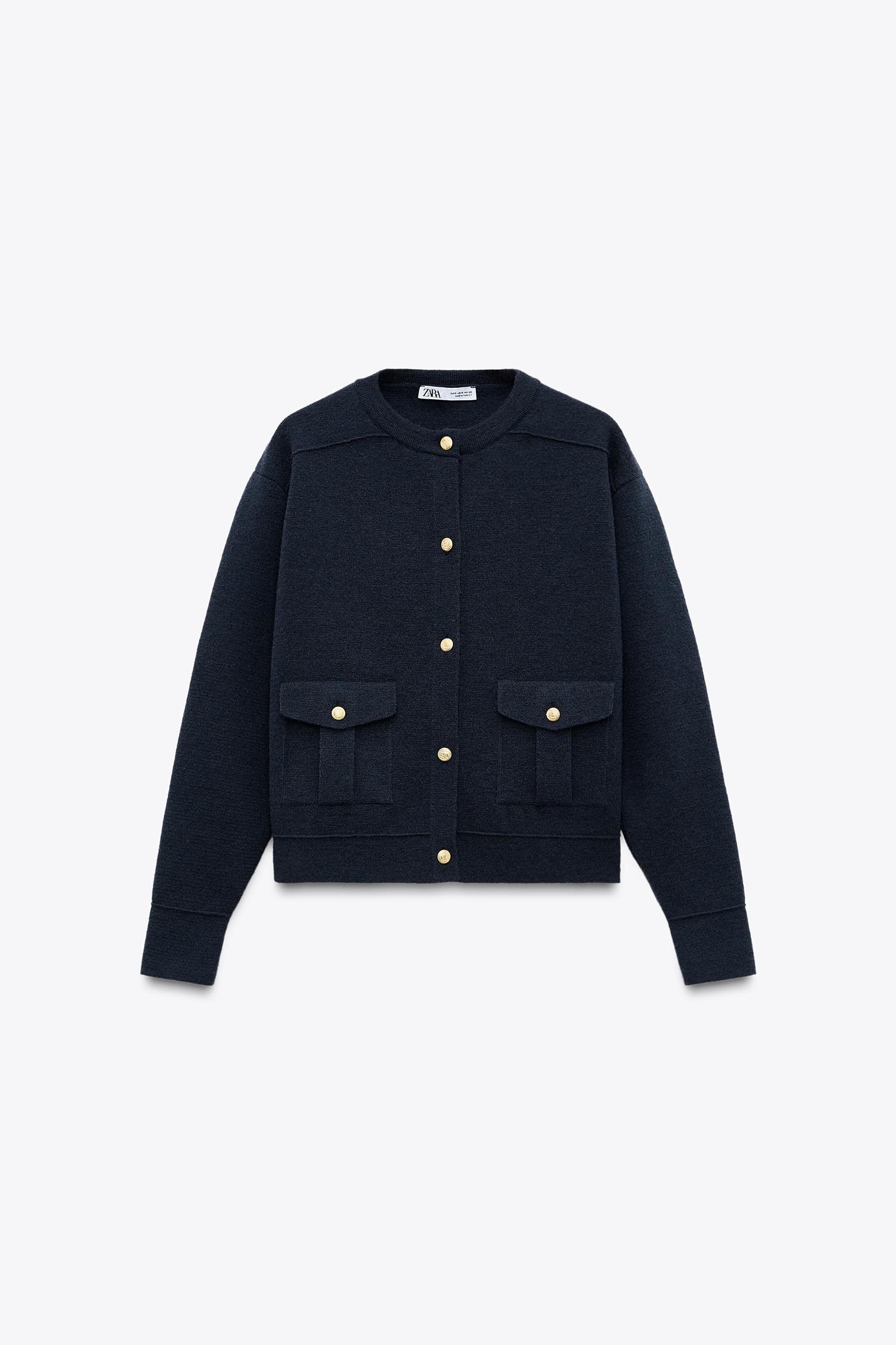 KNIT CARDIGAN WITH GOLDEN BUTTONS Product Image