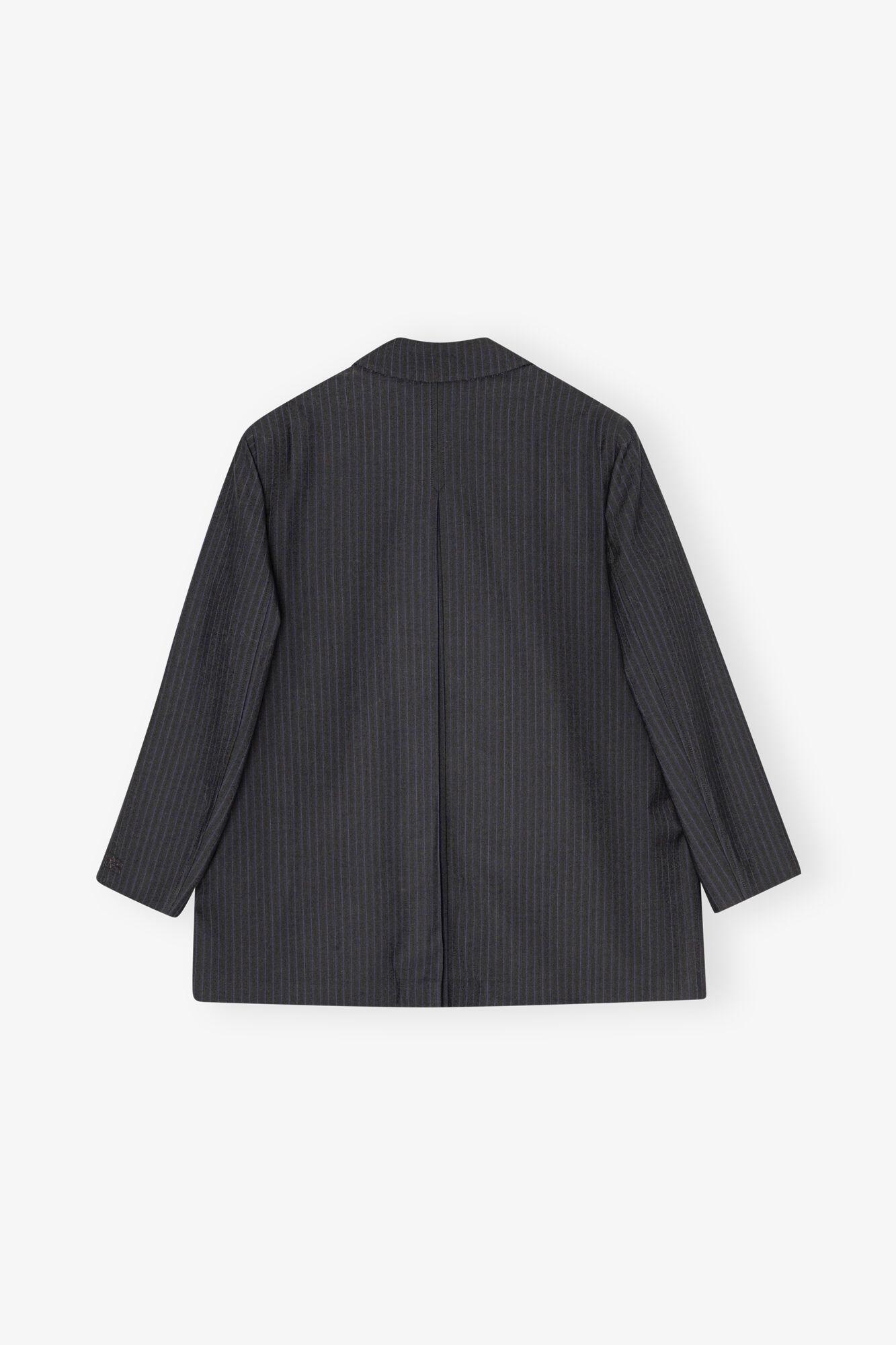 Charcoal Stripe Suiting Oversized Blazer Product Image