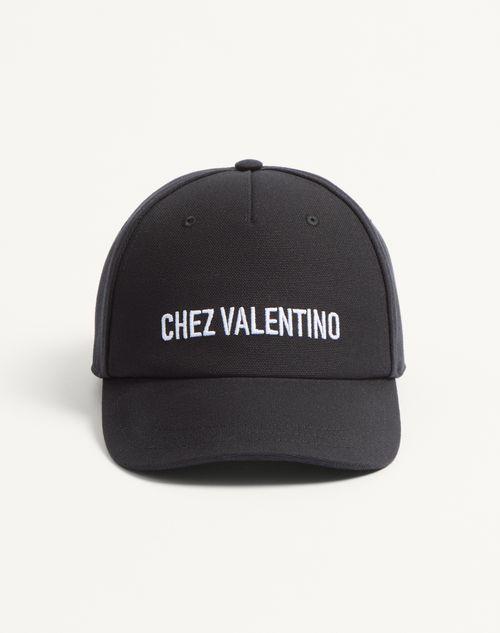CHEZ VALENTINO COTTON BASEBALL CAP WITH EMBROIDERY Product Image