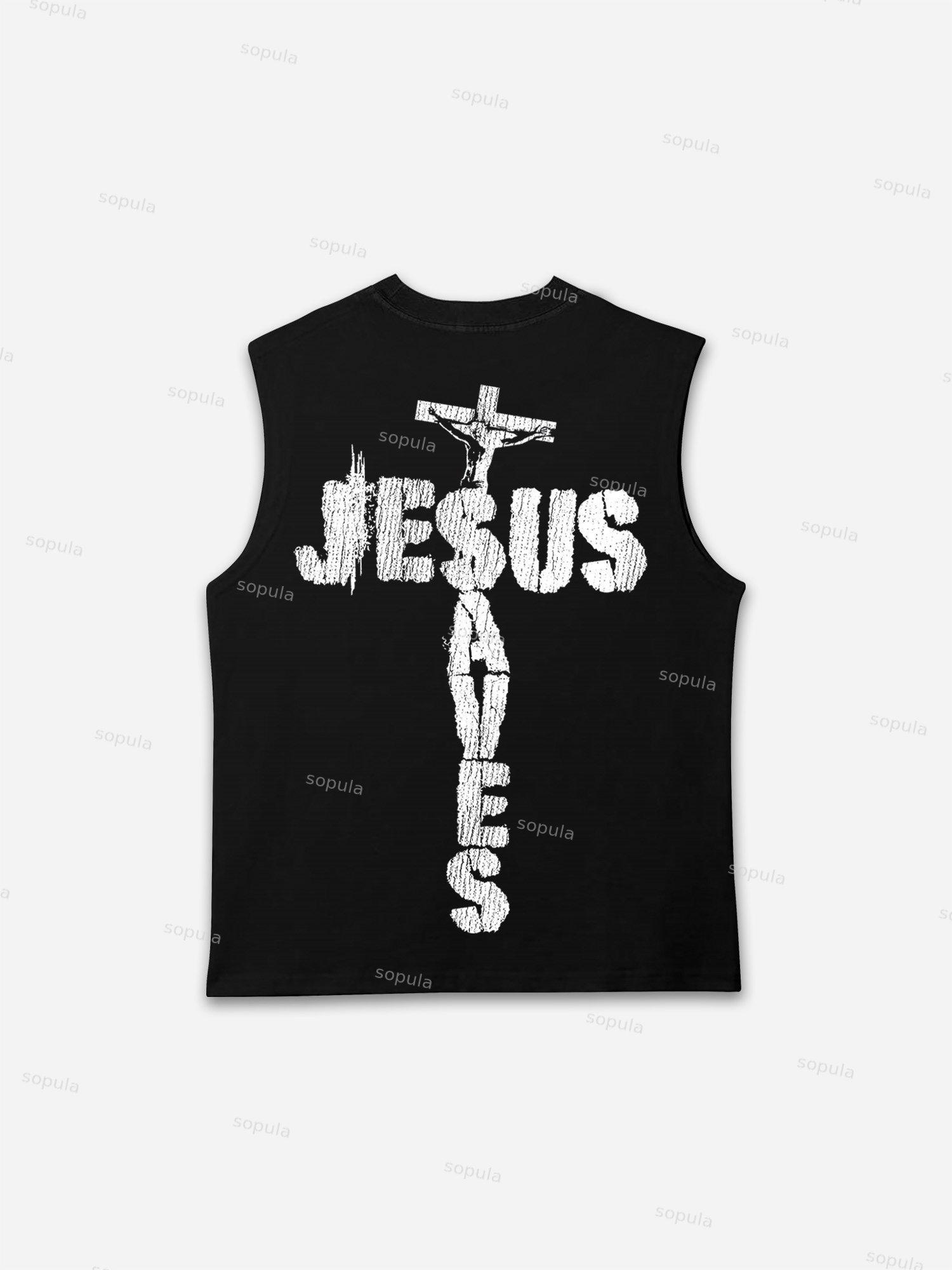 Jesus Saves Print Tank Top Product Image