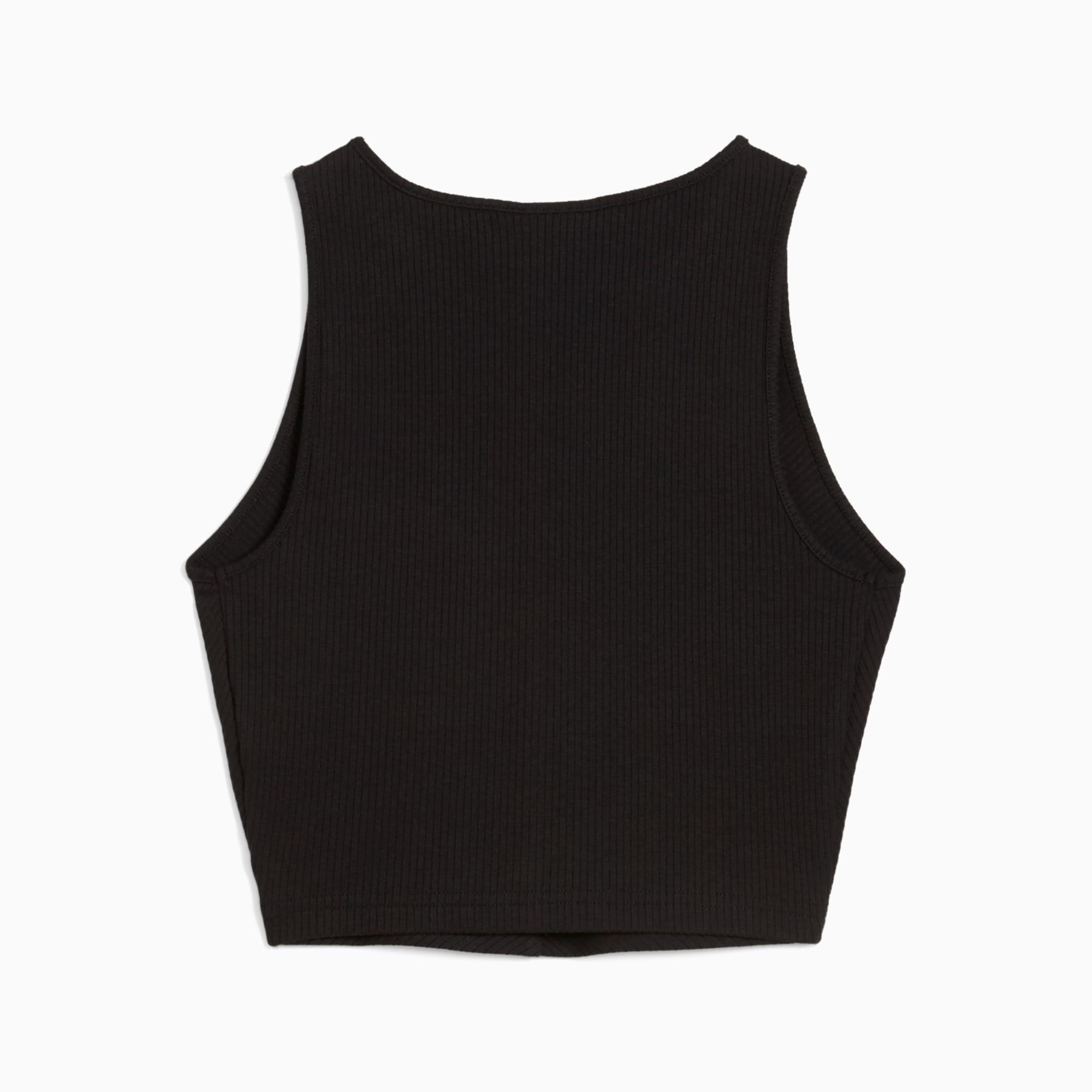 PUMA Wardrobe Essentials Women's Ribbed Crop Top Product Image