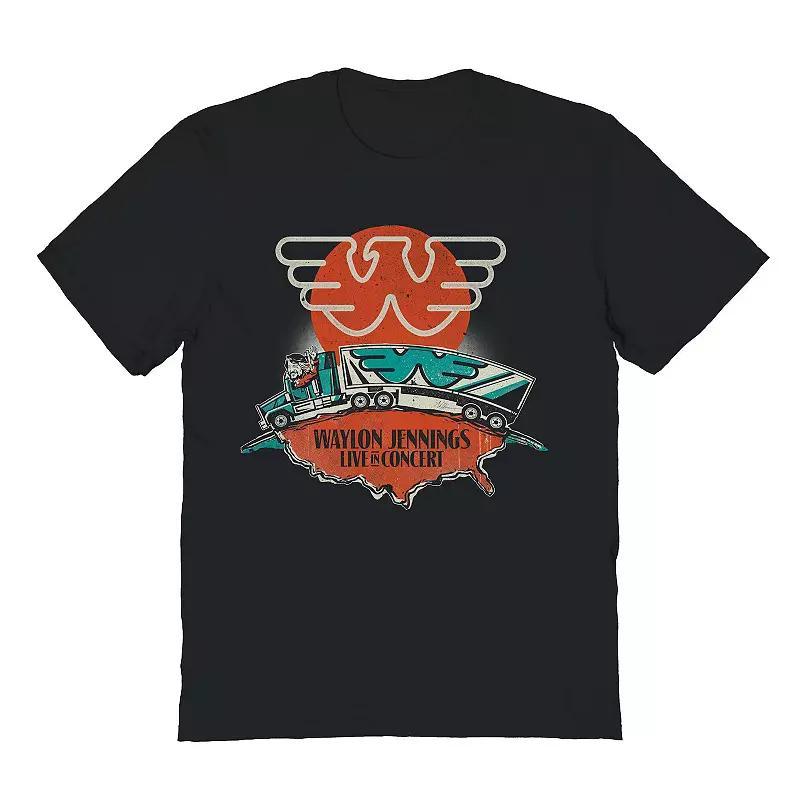 Men's Waylon Jennings Live Graphic Tee, Size: Small, Black Product Image