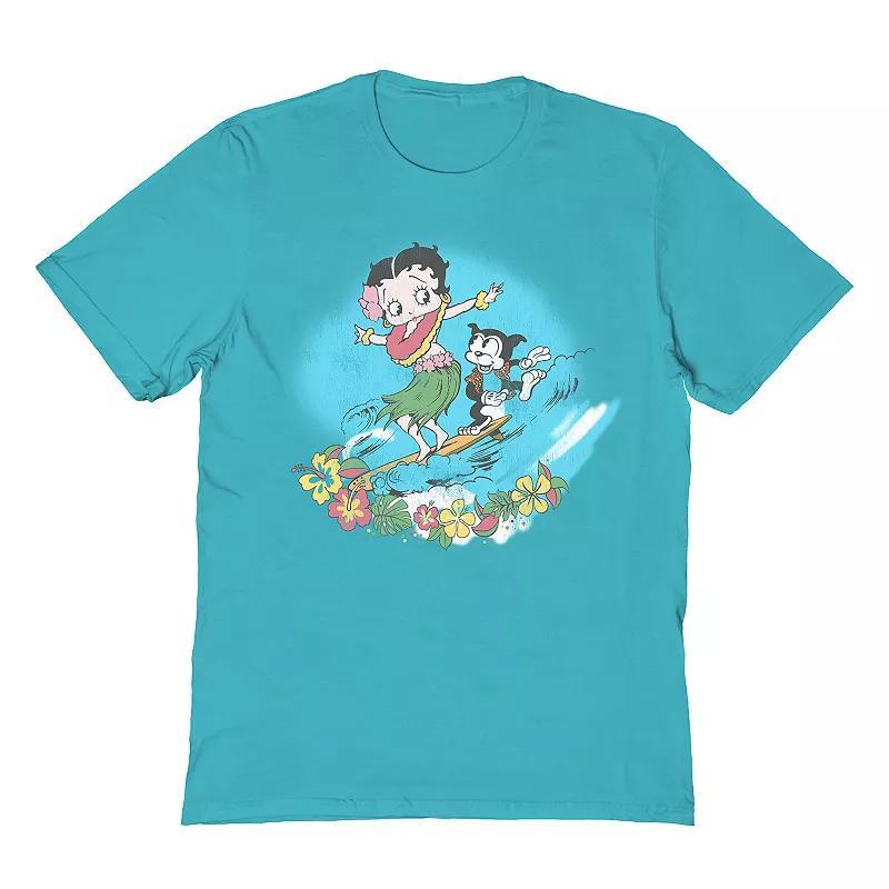 Men's Betty Boop T-Shirt, Size: XL, Tropical Blue Product Image
