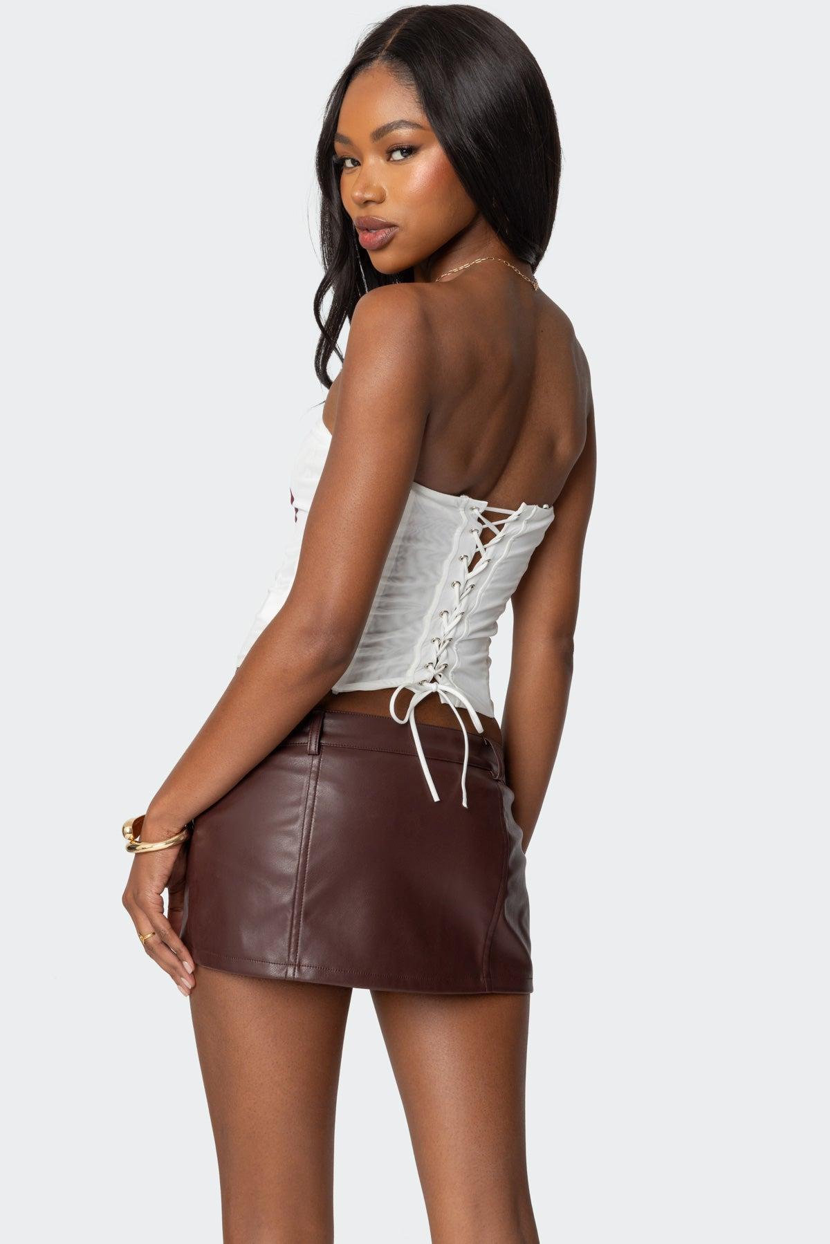 Wild Blossom Lace Up Mesh Corset Product Image