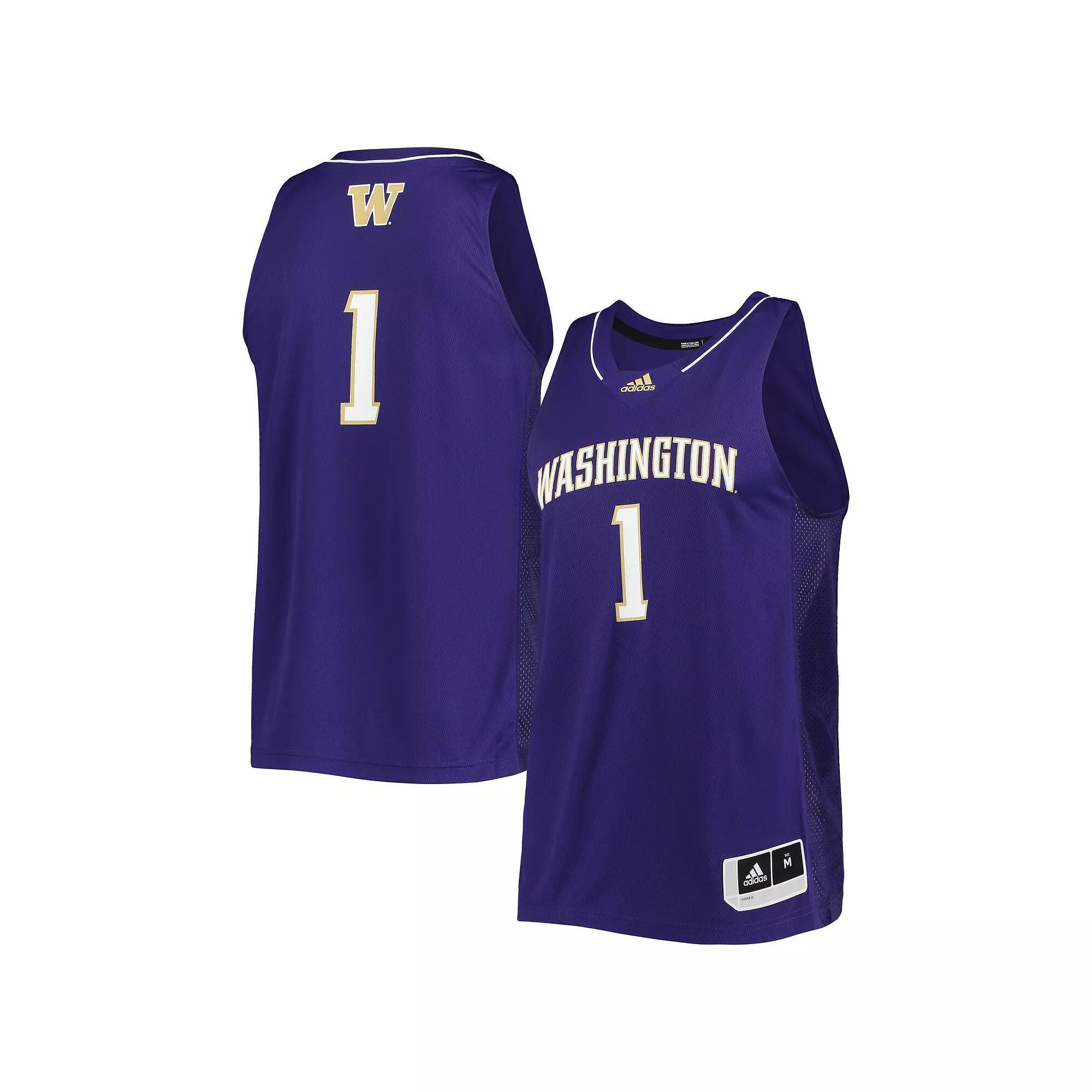 Mens adidas #1 Washington Huskies Team Swingman Basketball Jersey Product Image