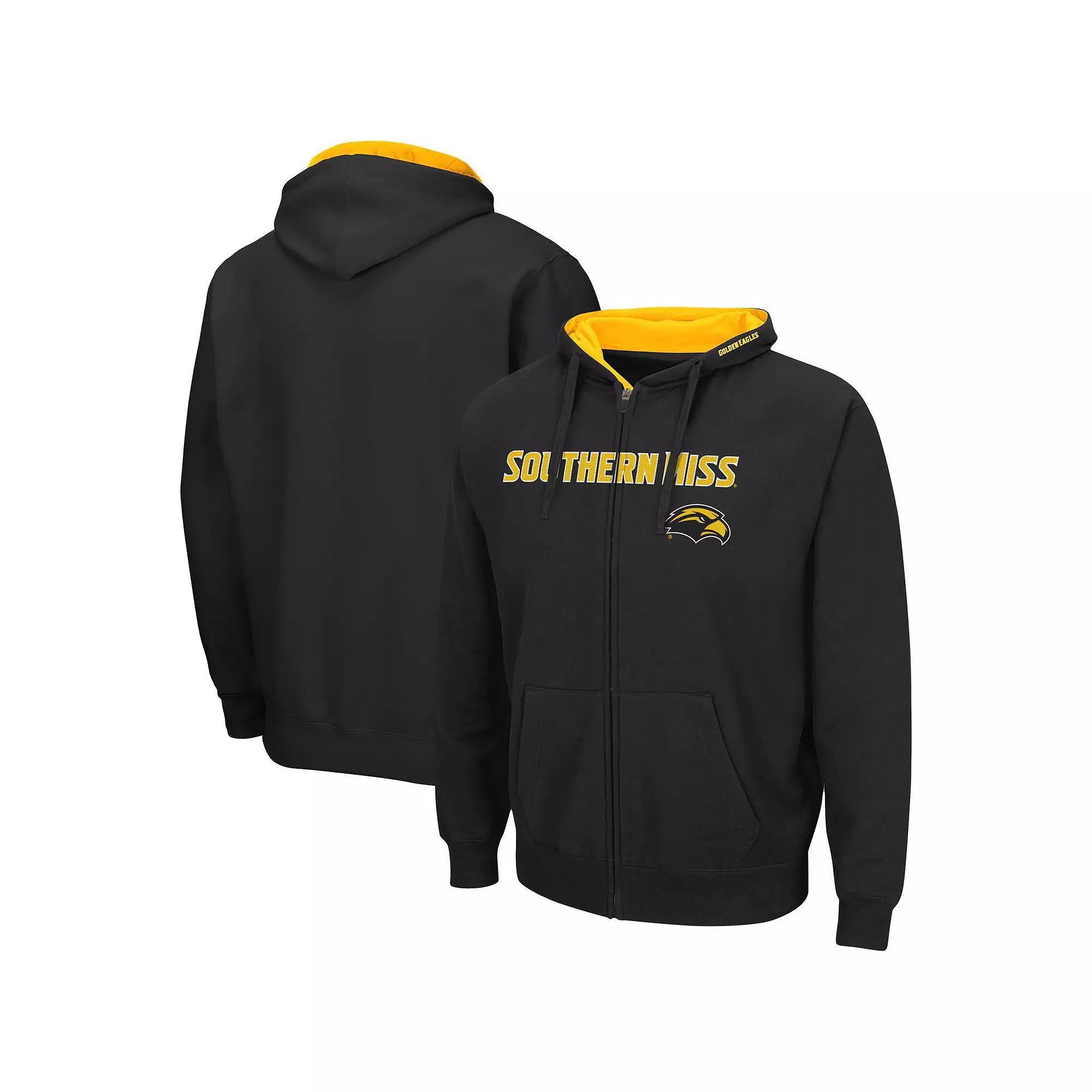 Men's Colosseum Black Southern Miss Golden Eagles Arch & Logo 3.0 Full-Zip Hoodie, Size: XL, Sms Black Product Image
