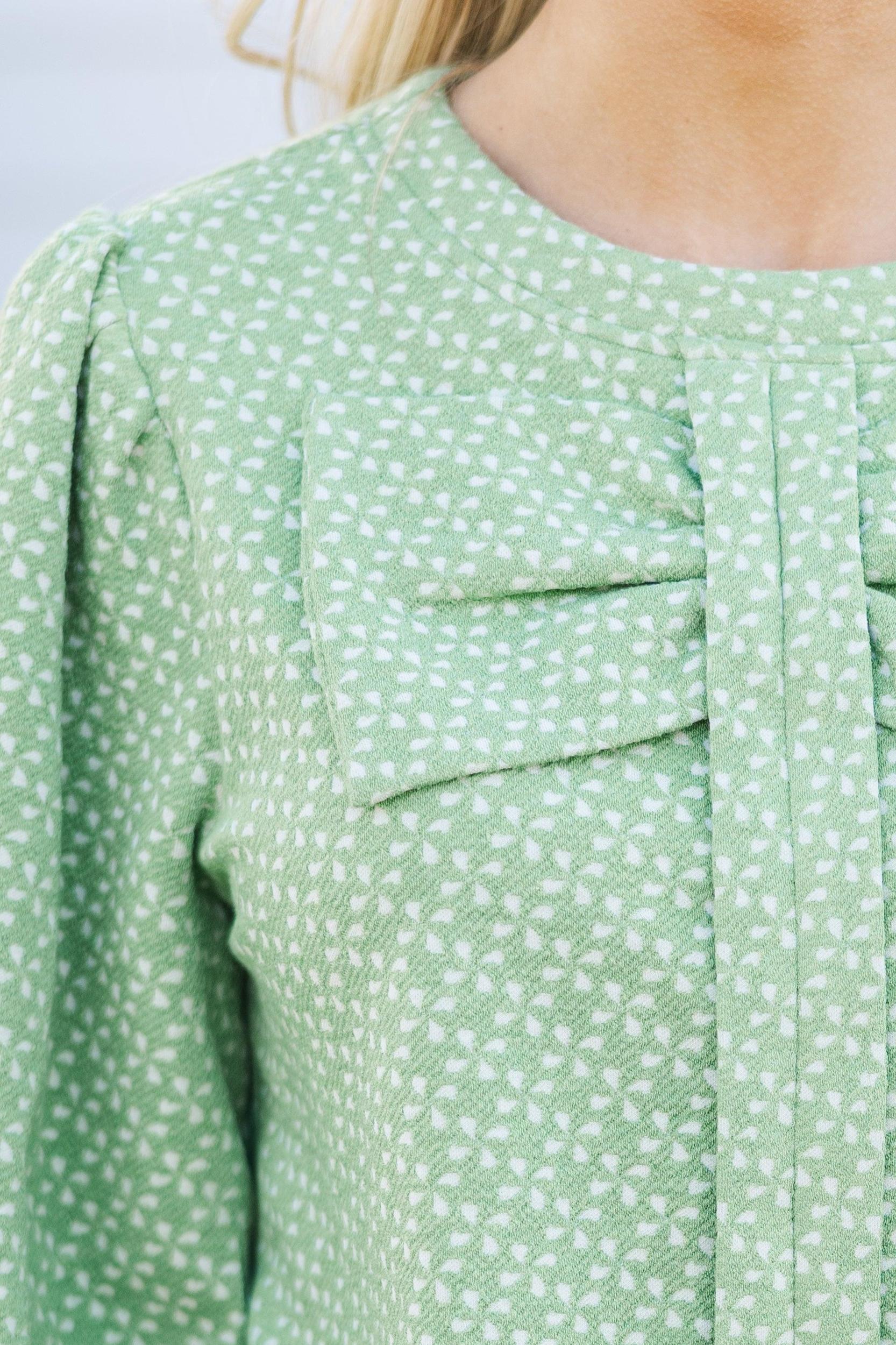 Stand Out Green Bow Detail Blouse Female Product Image