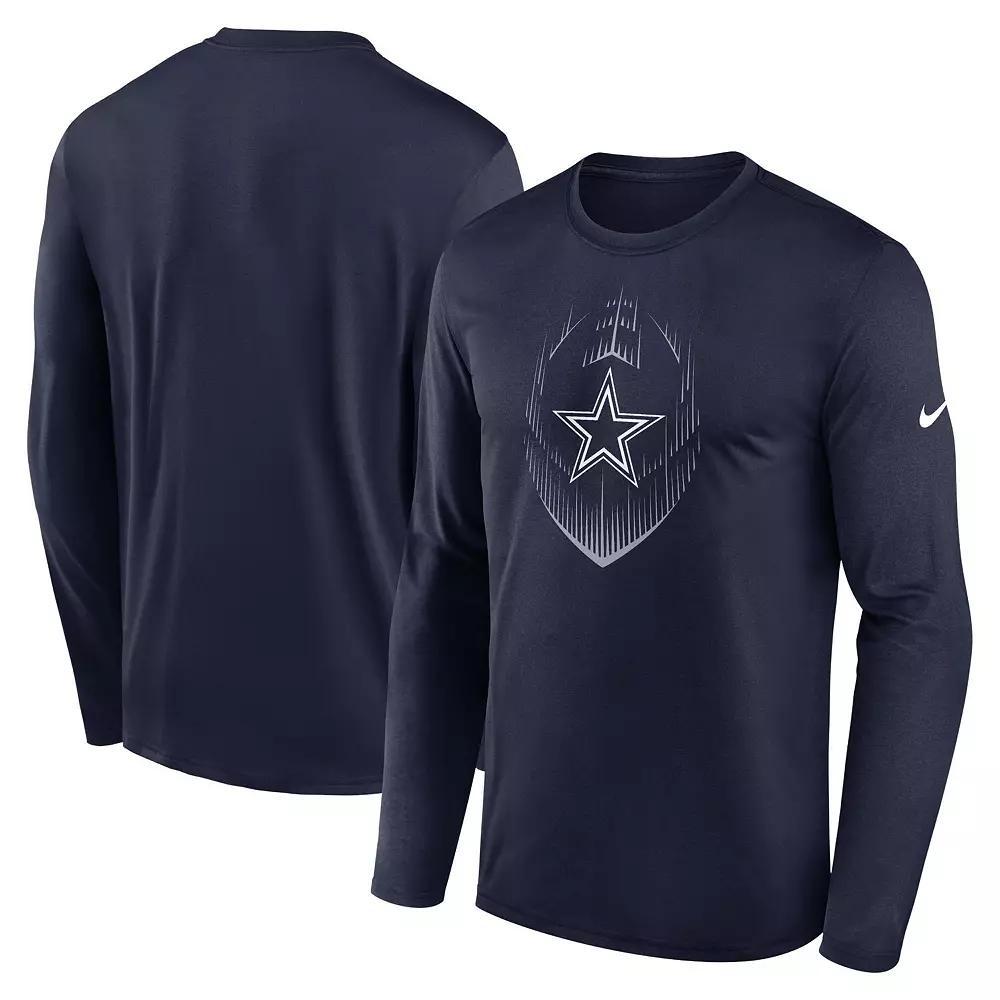 Men's Nike Navy Dallas Cowboys Icon Legend Performance Long Sleeve T-Shirt, Size: Medium, Blue Product Image
