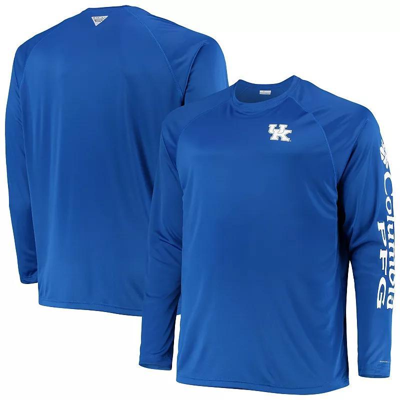 Men's Columbia Royal Kentucky Wildcats PFG Terminal Tackle Raglan Omni-Shade Long Sleeve T-Shirt, Size: Large, Blue Product Image