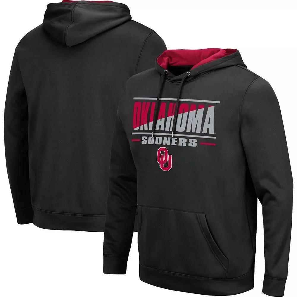Men's Colosseum Black Oklahoma Sooners Slash Stack 2.0 Pullover Hoodie, Size: Large Product Image