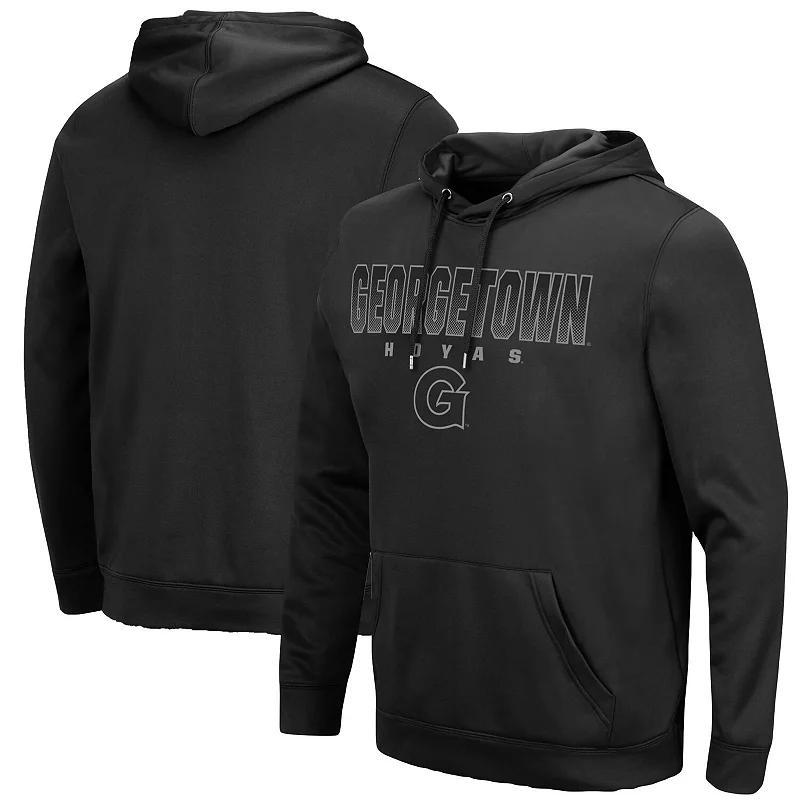 Men's Colosseum Black Georgetown Hoyas Blackout 3.0 Pullover Hoodie, Size: Small, Grg Black Product Image