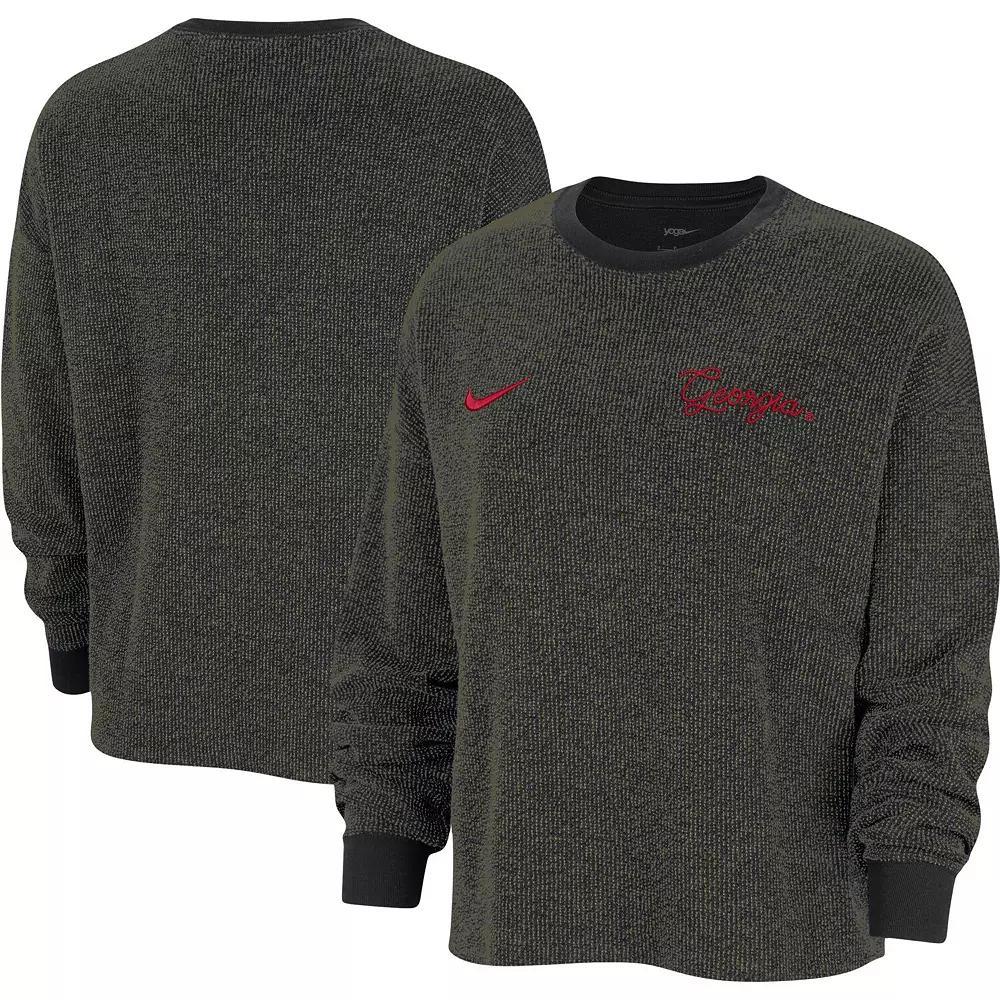Women's Nike  Black Michigan State Spartans Yoga Script Pullover Sweatshirt, Size: Small Product Image