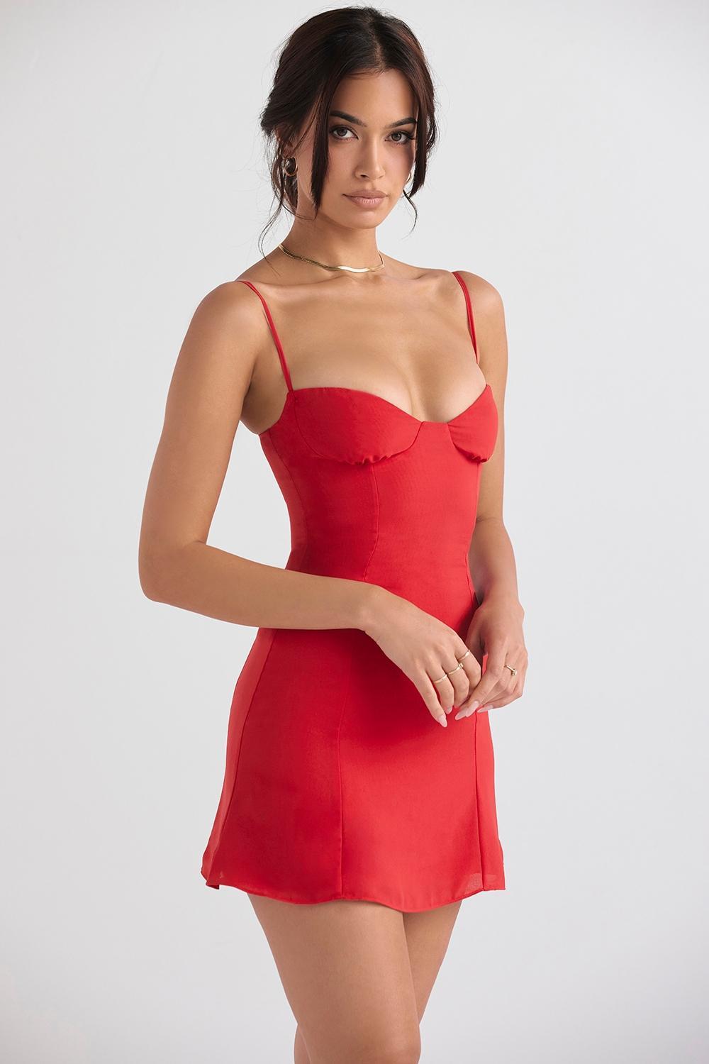 Christiana Red Mini Dress Product Image