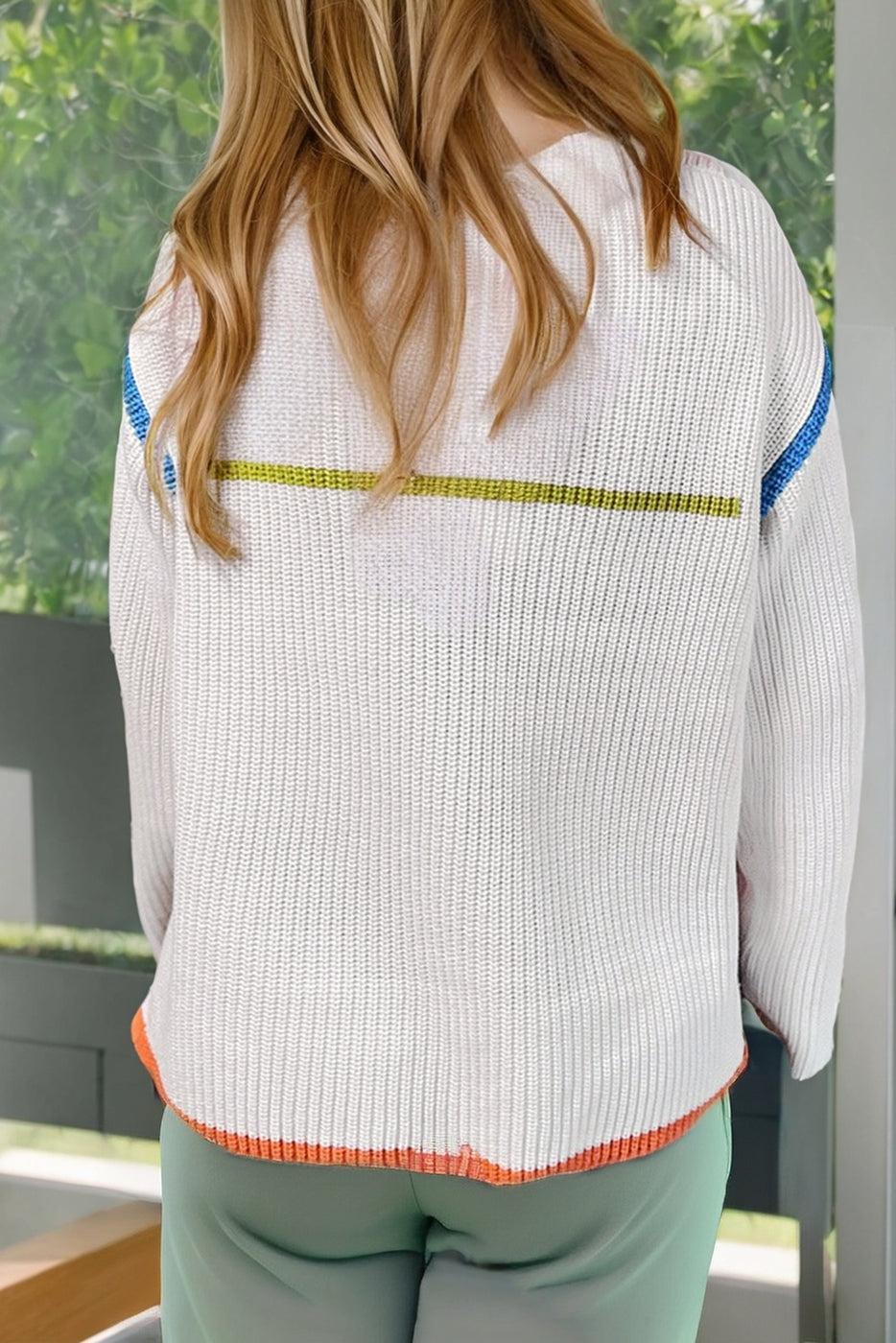 Colorful Edge Quarter Zip Sweater Product Image