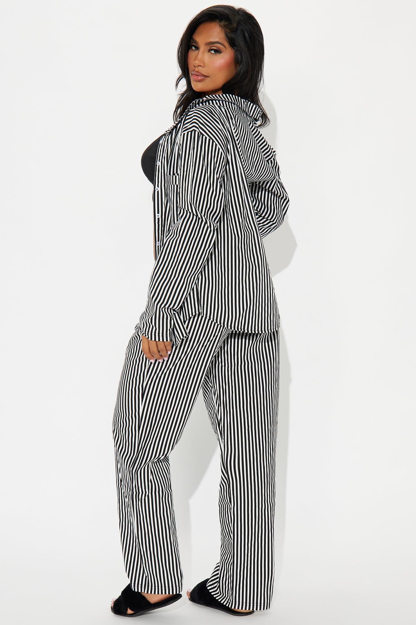 Chill Era 3 Piece Poplin PJ Pant Set - Black/White Product Image