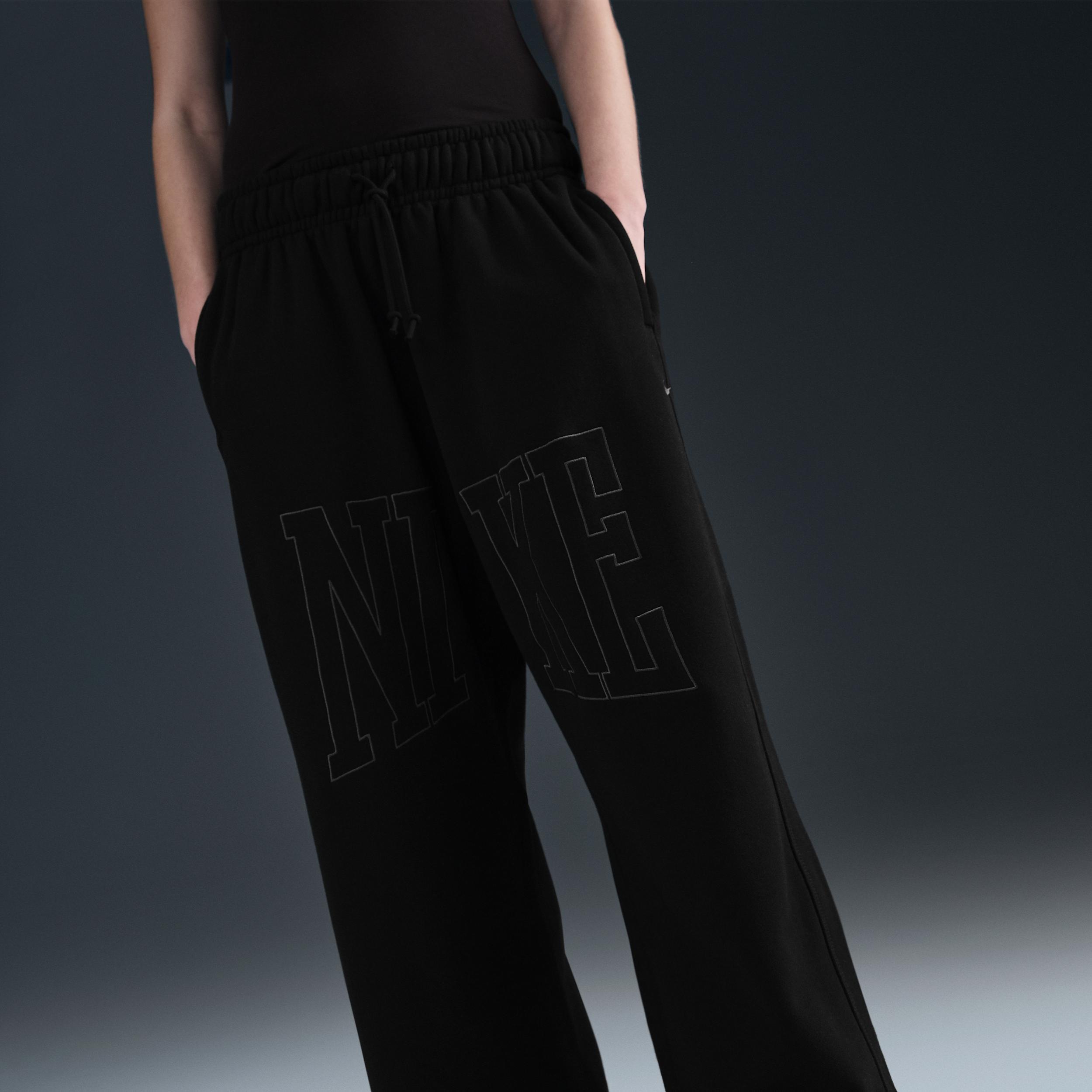 Women's Nike Sportswear Mid-Rise Oversized Open-Hem French Terry Pants Product Image