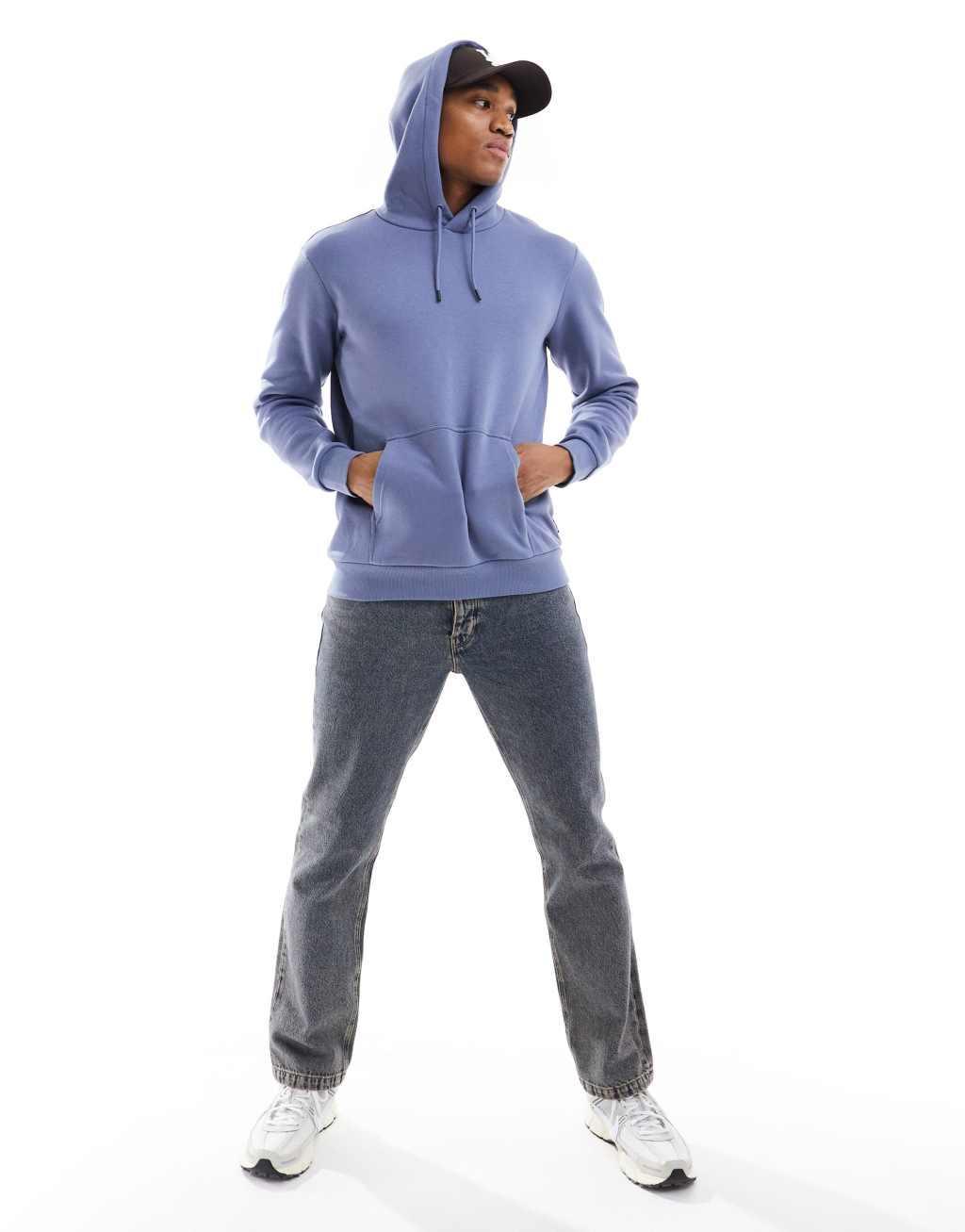 ONLY & SONS oversized hoodie in washed blue Product Image
