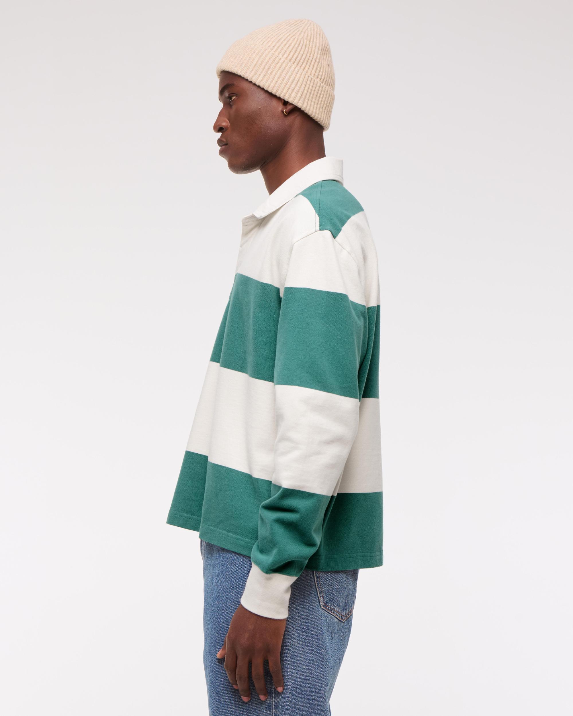 Long-Sleeve Cropped Rugby Polo Product Image