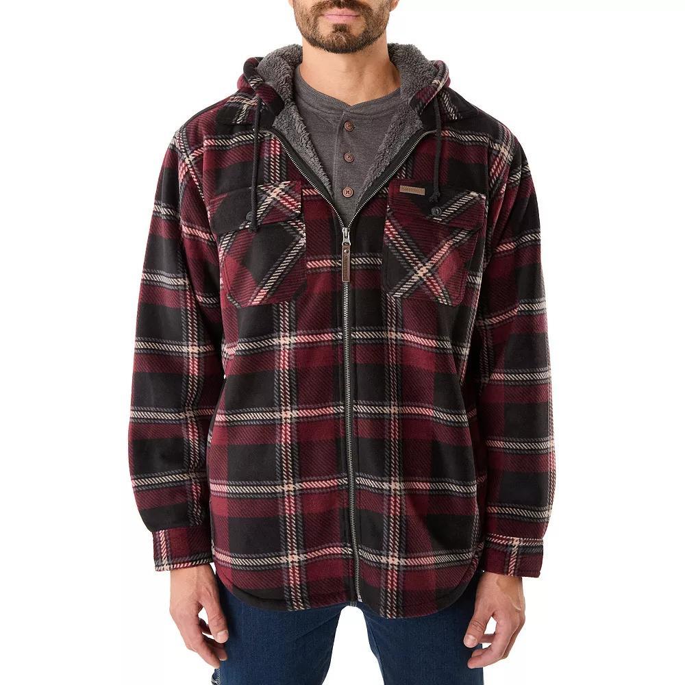 Men's Smith's Workwear Sherpa-Lined Microfleece Shirt-Jacket, Size: XL, Blue 467 Product Image