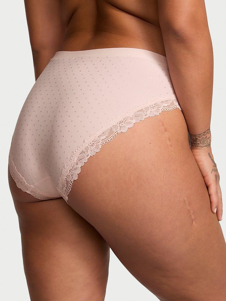 Seamless Lace-Trim High-Leg Brief Panty Product Image