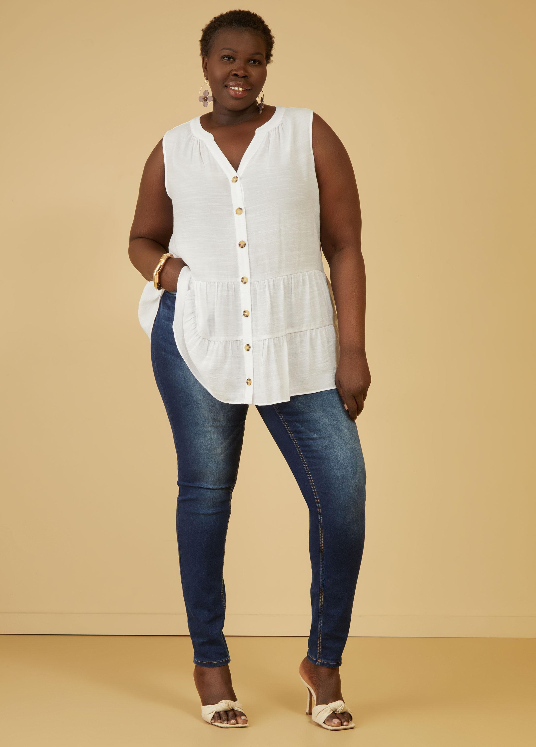 Flounced Slub Woven Top Product Image
