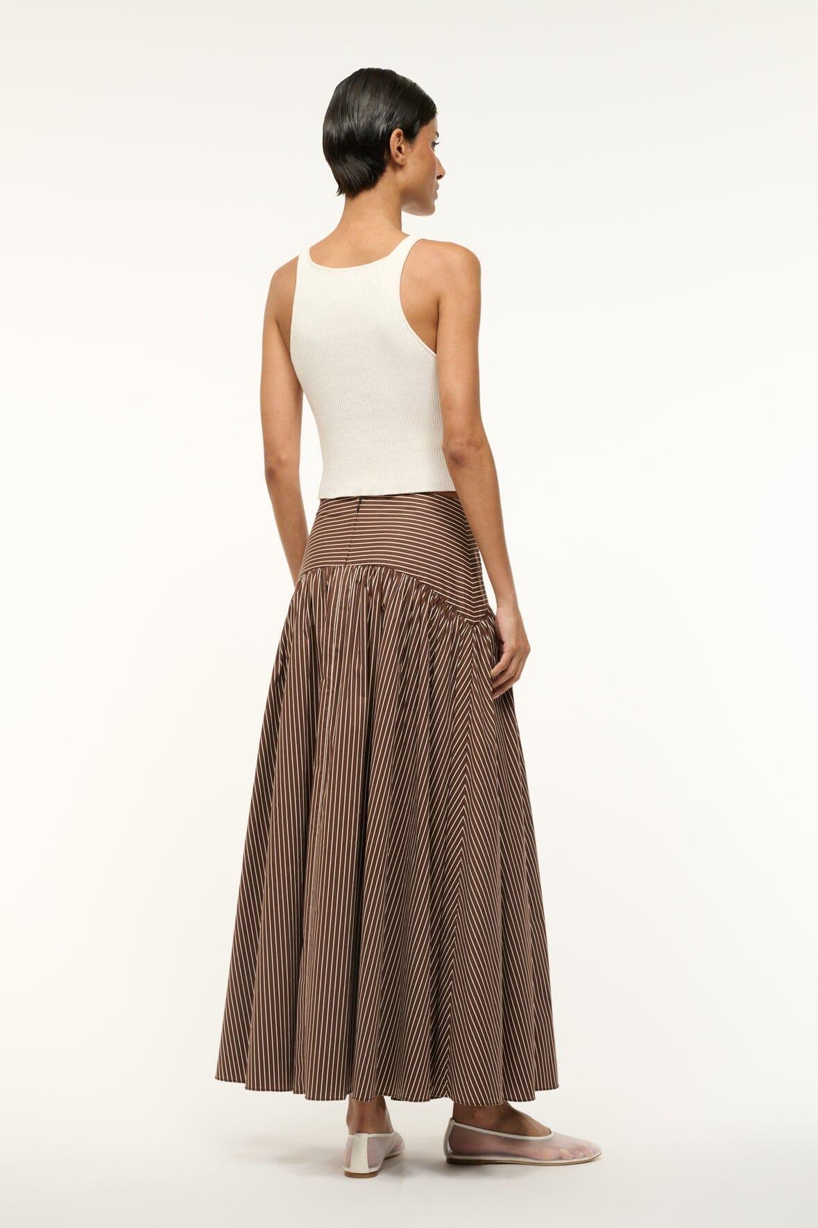 PROCIDA SKIRT | DARK OAK MICRO STRIPE Product Image