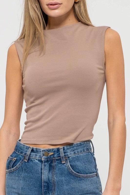 Mockneck Cropped Tanks Product Image
