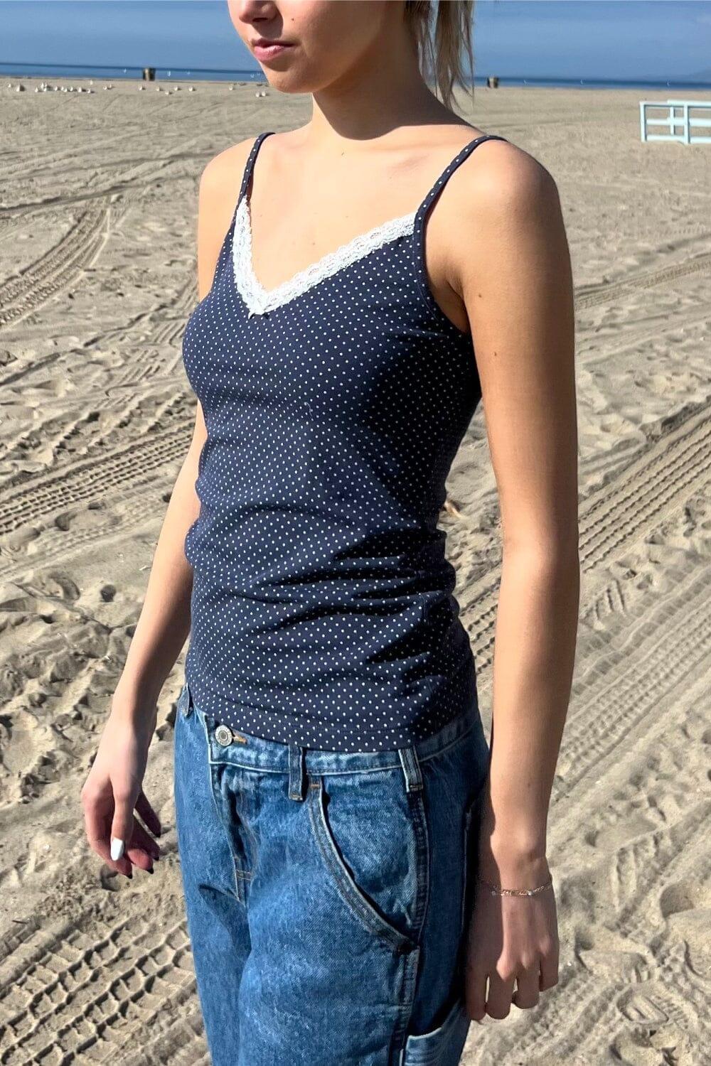Nicolette Polka Dots Lace Tank Product Image