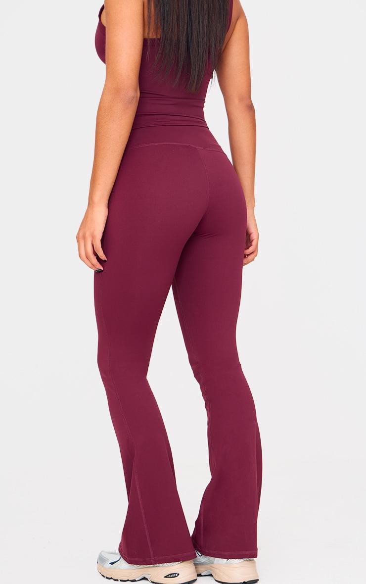 Deep Burgundy Sculpt Flare Yoga Pants Product Image