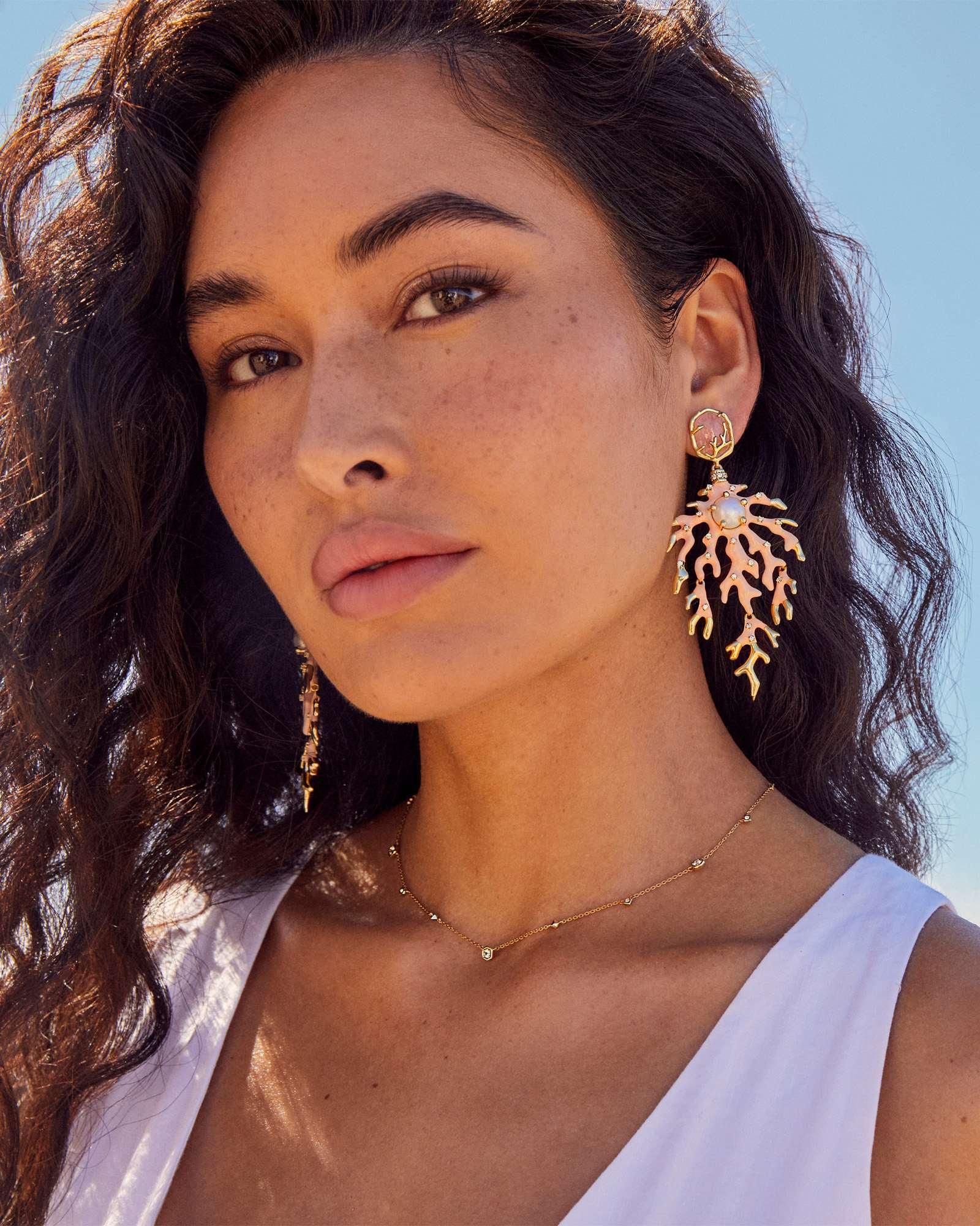 Shea Gold Statement Earrings in Blush Mix Product Image