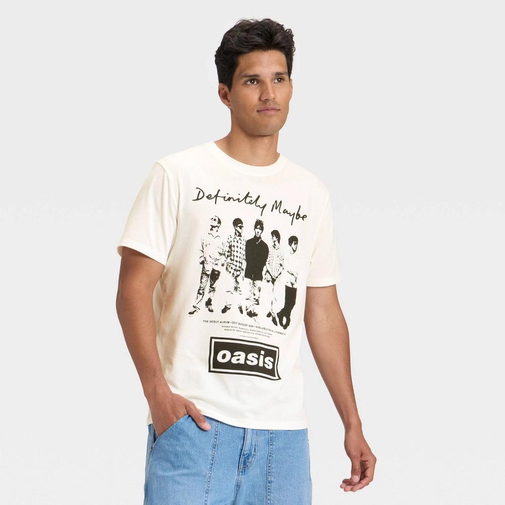 Men's Rocky Mountains Short Sleeve Graphic T-Shirt - Goodfellow & Co™ Off-White L: Cotton Blend, Typography Pattern, Crew Neck, Jersey Product Image