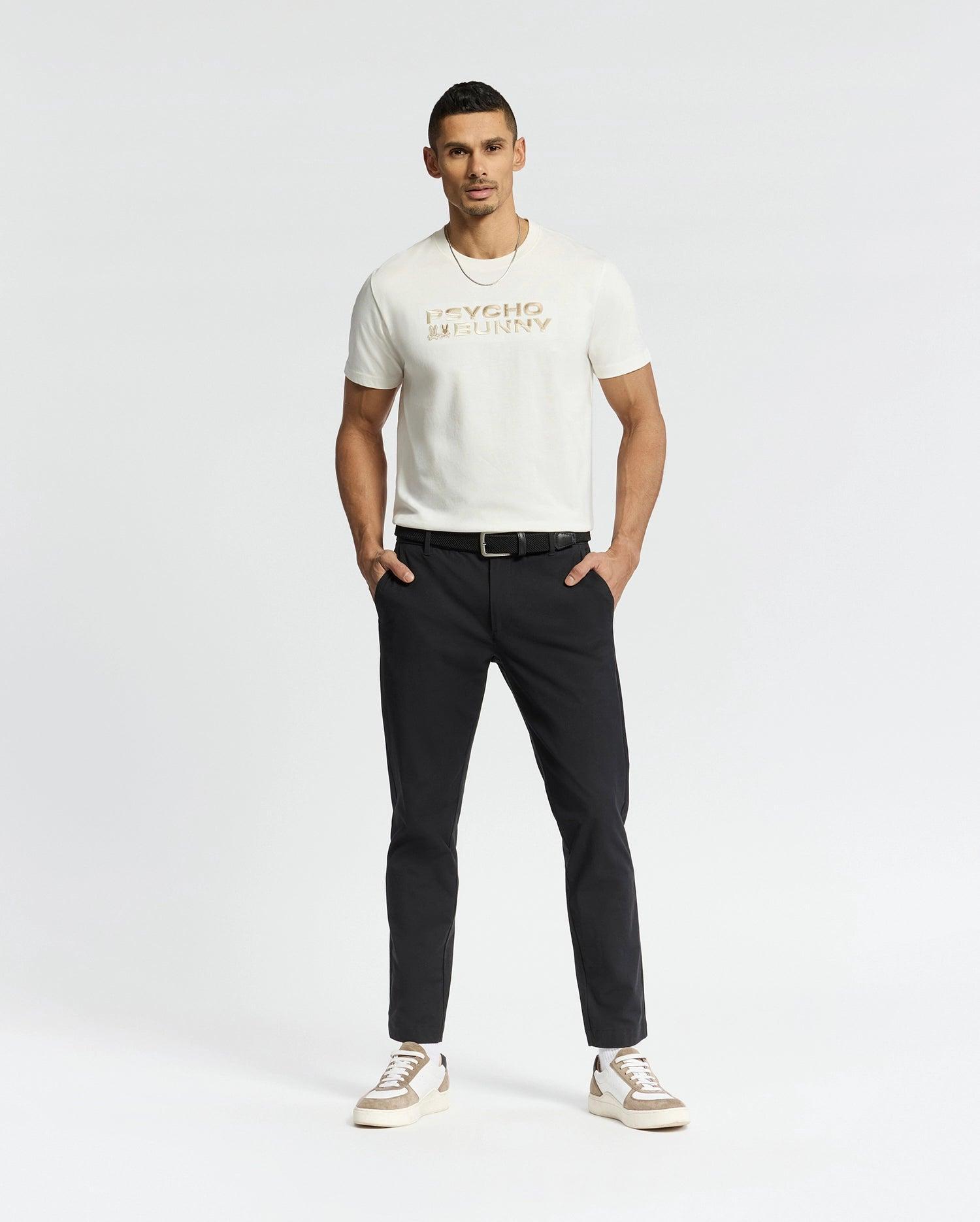 Men's Berni Embroidered Wordmark Graphic Tee 001 BLACK / XXL Product Image
