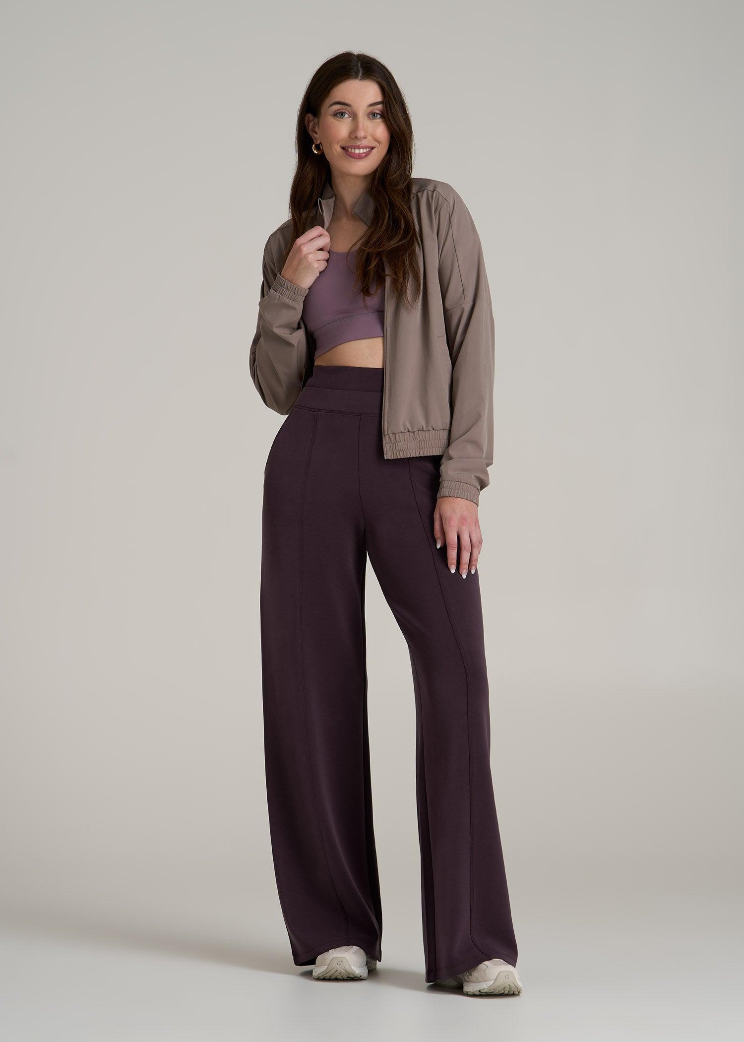 Soft Motion Wide Leg Ultra High Rise Pant for Tall Women in Deep Purple Product Image