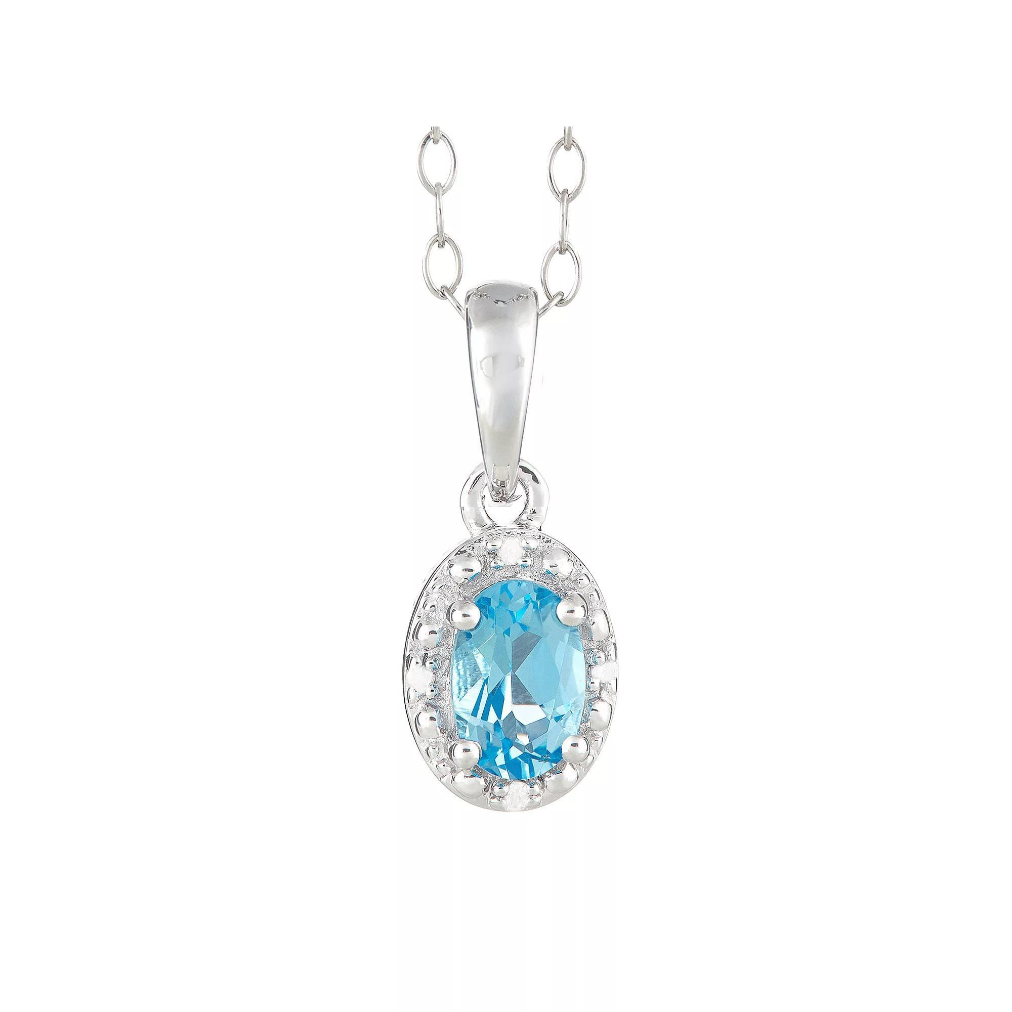 Celebration Gems Sterling Silver Gemstone & Diamond Accent Pendant Necklace, Womens Purple Product Image