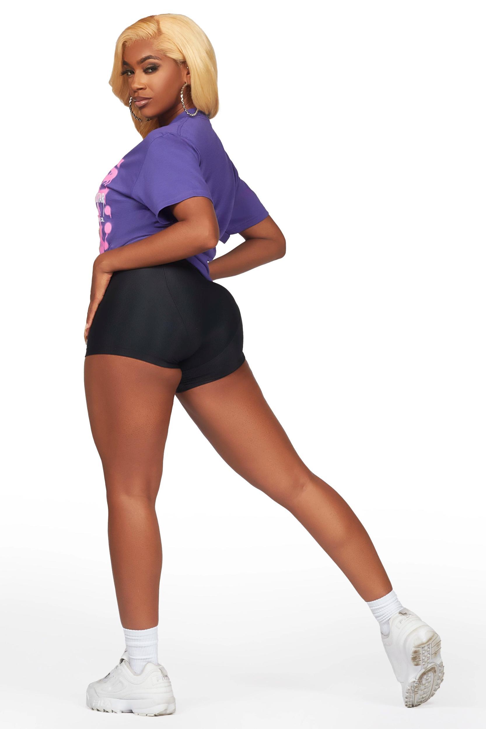 Nahomy Purple Oversized Tee Female Product Image