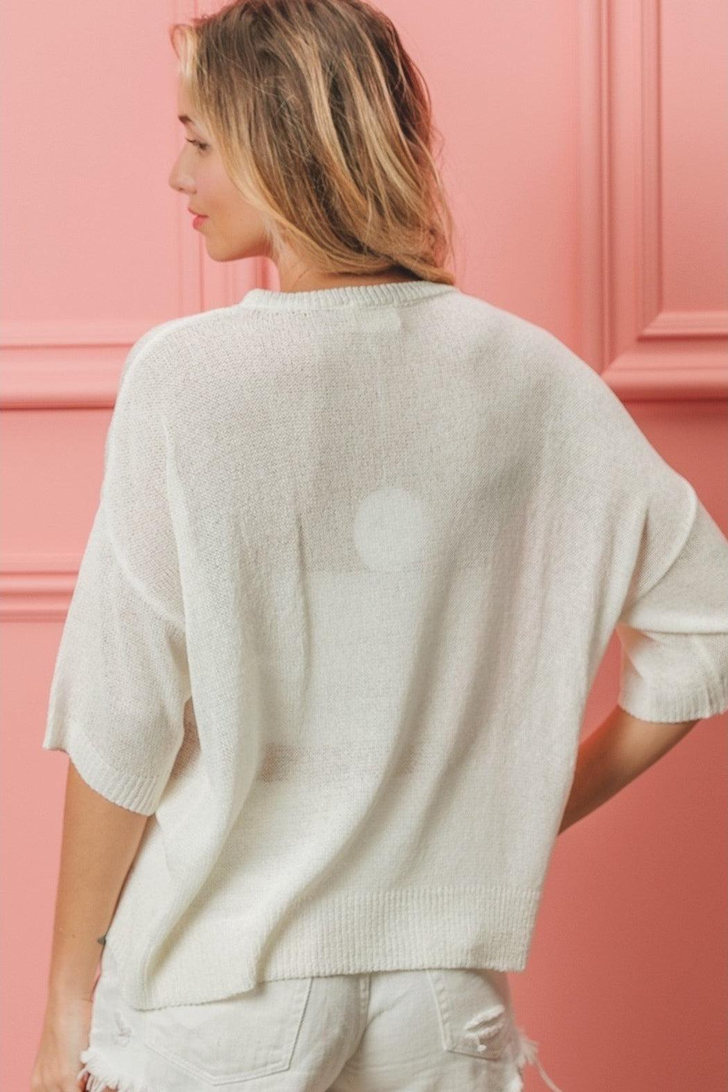 Heart Flag Knit Top Product Image