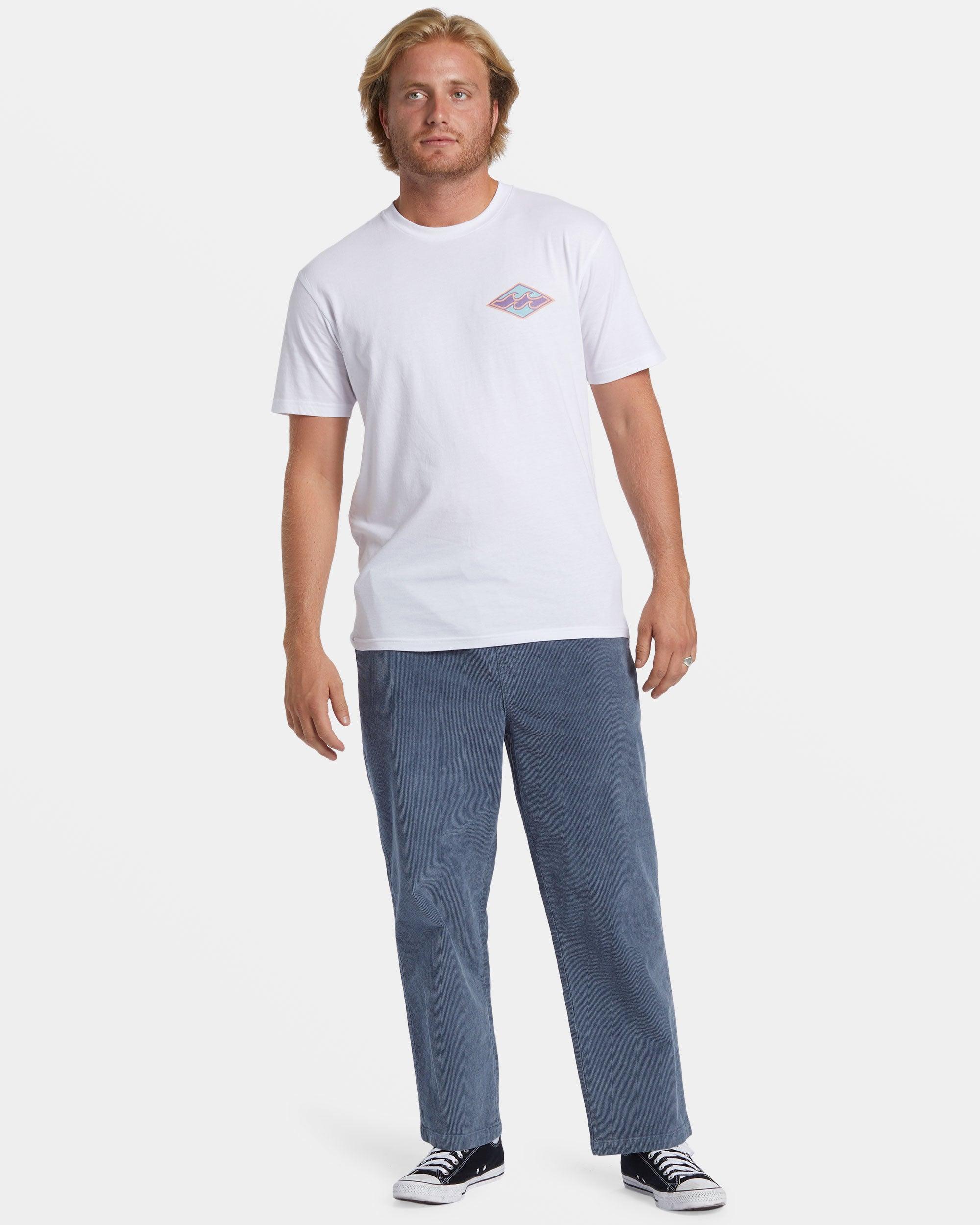 Larry Elastic Waist Corduroy Pants - Slate Blue Male Product Image
