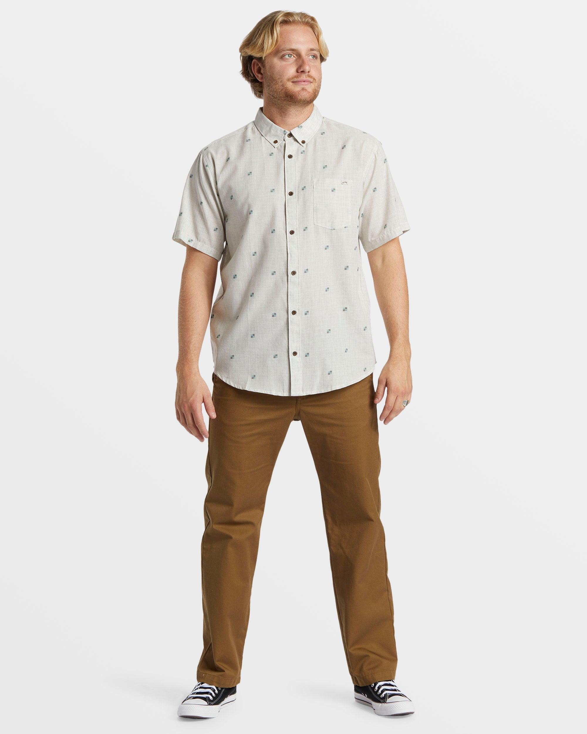 All Day Jacquard Short Sleeve Shirt - Stone Male Product Image
